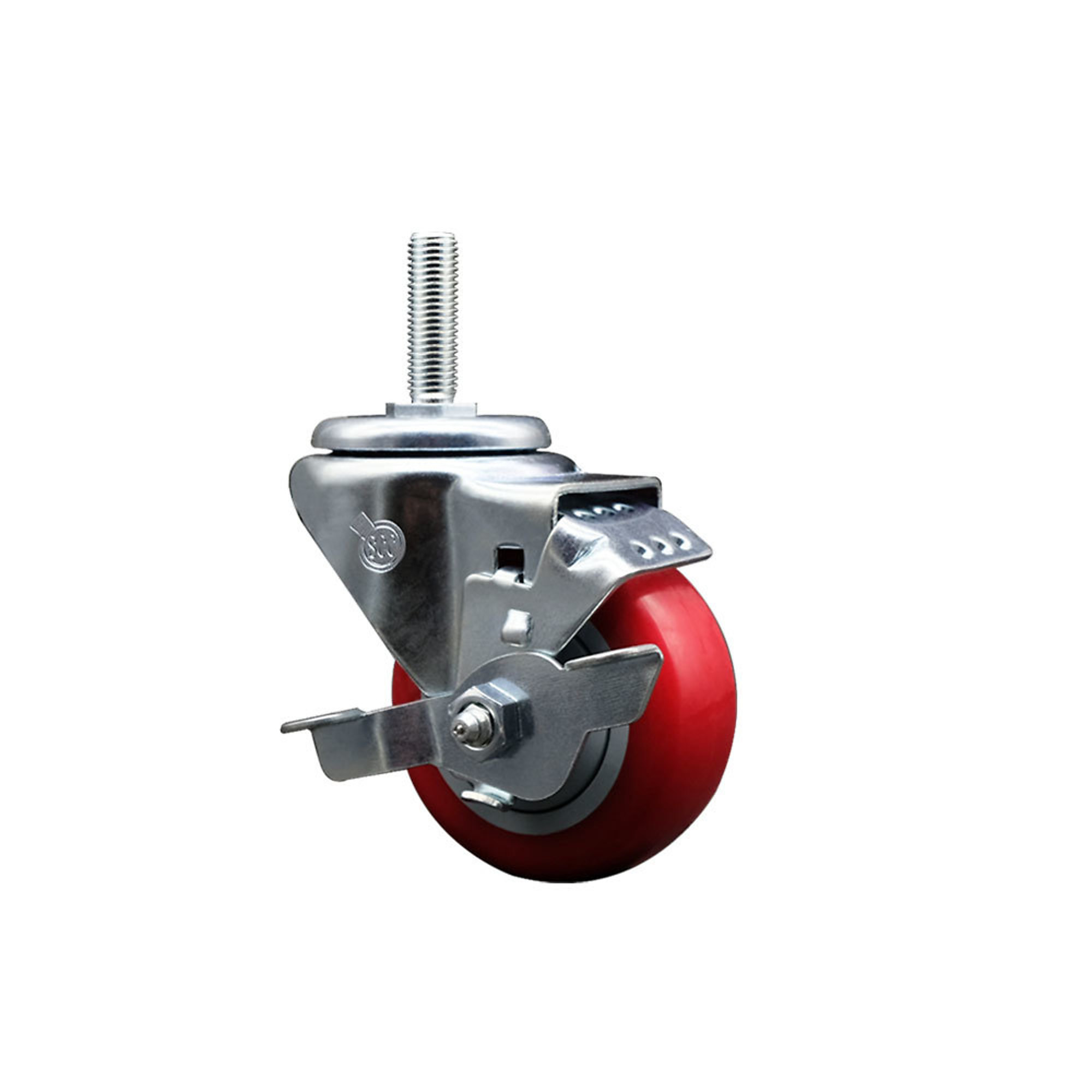 Service Caster, 3Inch x 1 1/4Inch Stem Caster, Wheel Diameter 3 in, Caster Type Swivel, Package (qty.) 1, Model SCC-TS20S314-PPUB-RED-TLB-34212