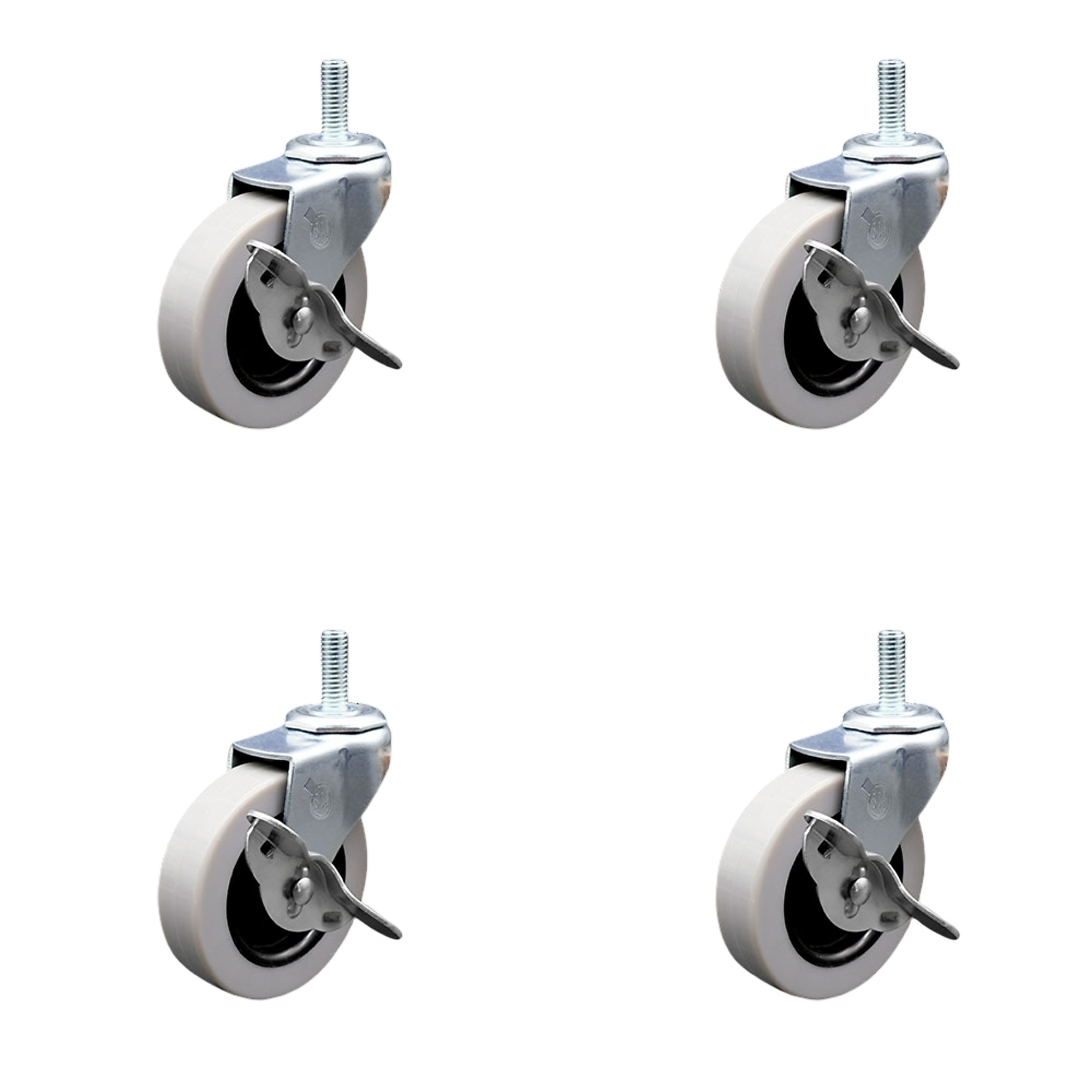 Service Caster, 3Inch Stem Casters, Wheel Diameter 3 in, Caster Type Swivel, Package (qty.) 4, Model SCC-TS05S310-TPRS-SLB-121315-4