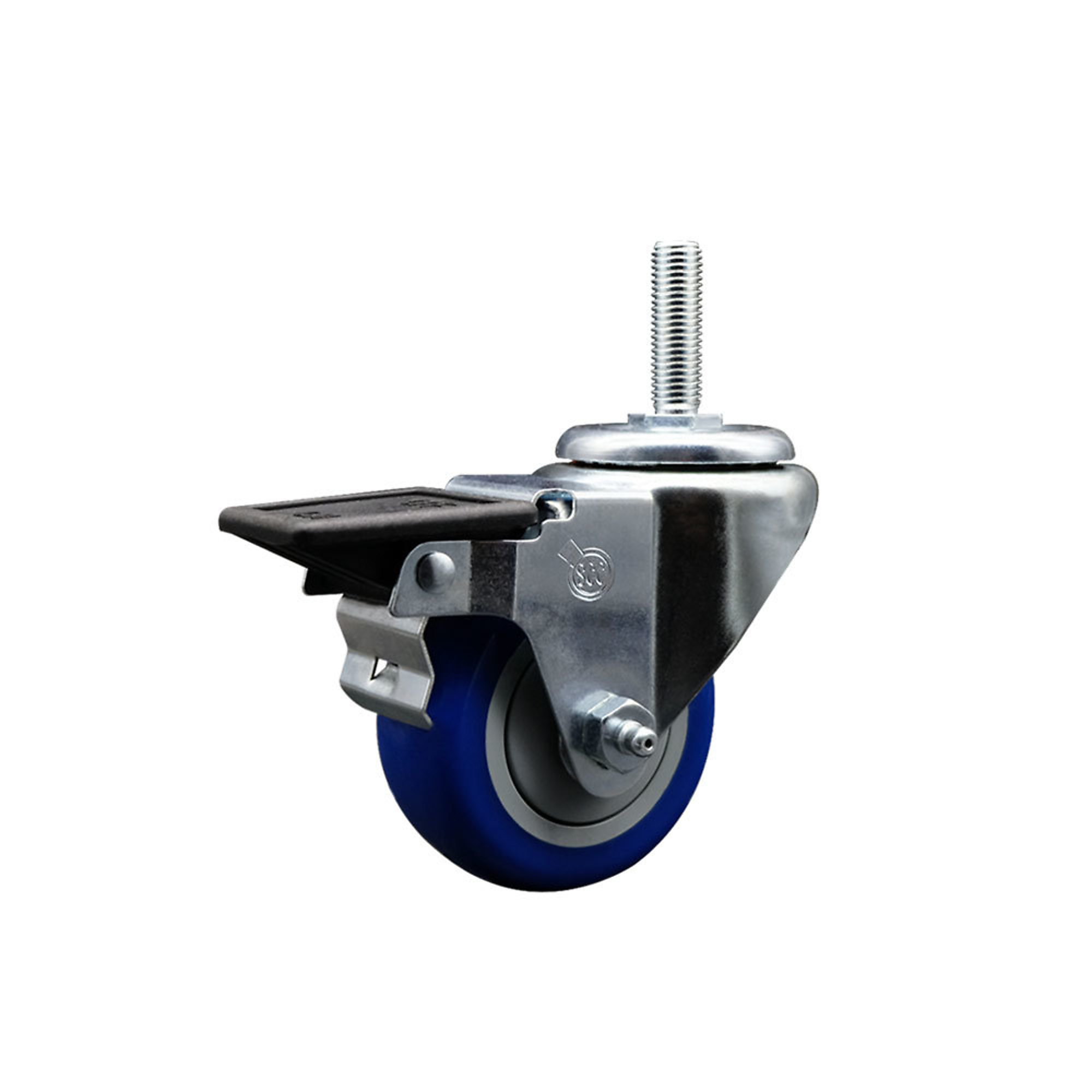 Service Caster, 3Inch x 1 1/4Inch Stem Caster, Wheel Diameter 3 in, Caster Type Swivel, Package (qty.) 1, Model SCC-TS20S314-PPUB-BLUE-PLB-34212