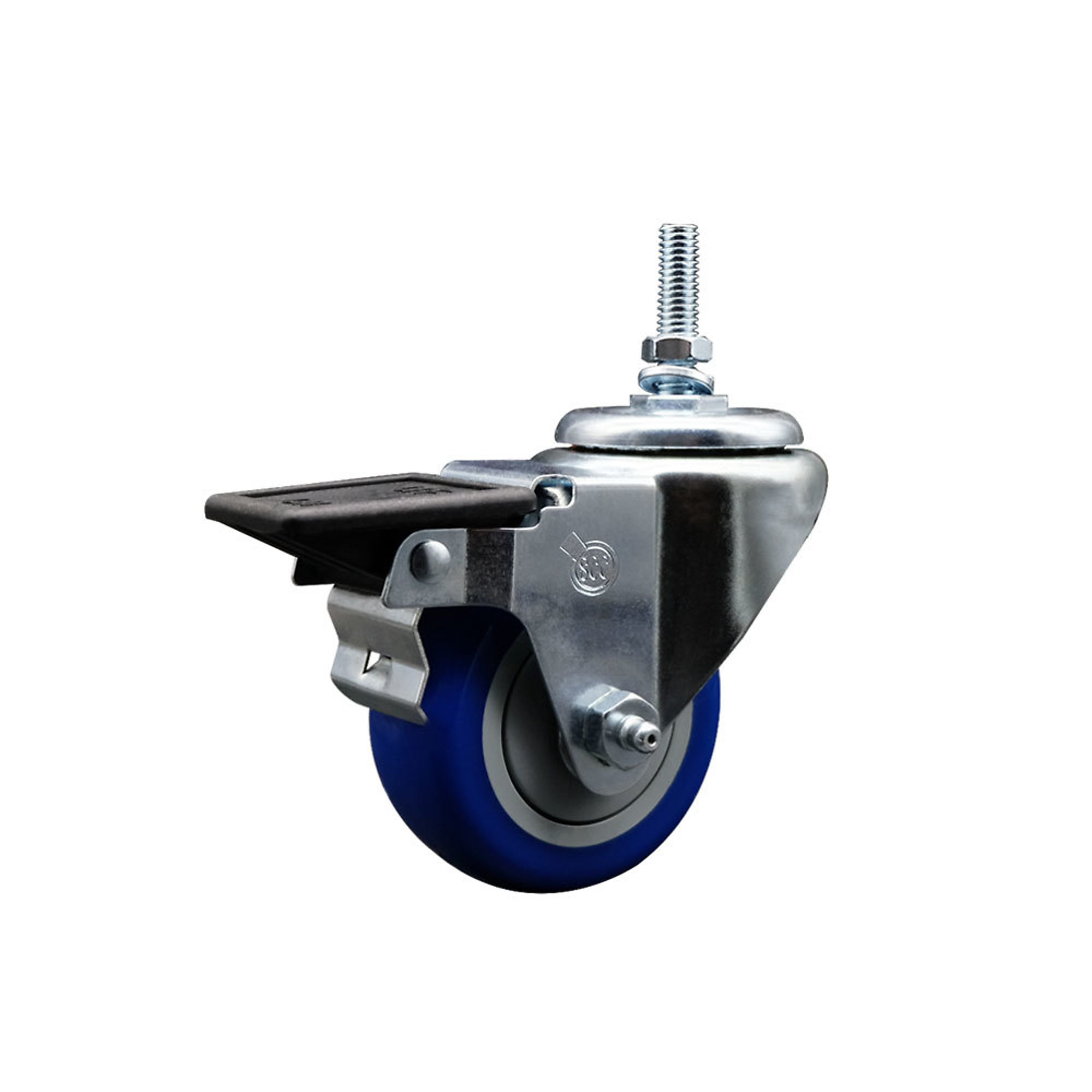 Service Caster, 3Inch x 1 1/4Inch Stem Caster, Wheel Diameter 3 in, Caster Type Swivel, Package (qty.) 1, Model SCC-TS20S314-PPUB-BLUE-PLB-381615