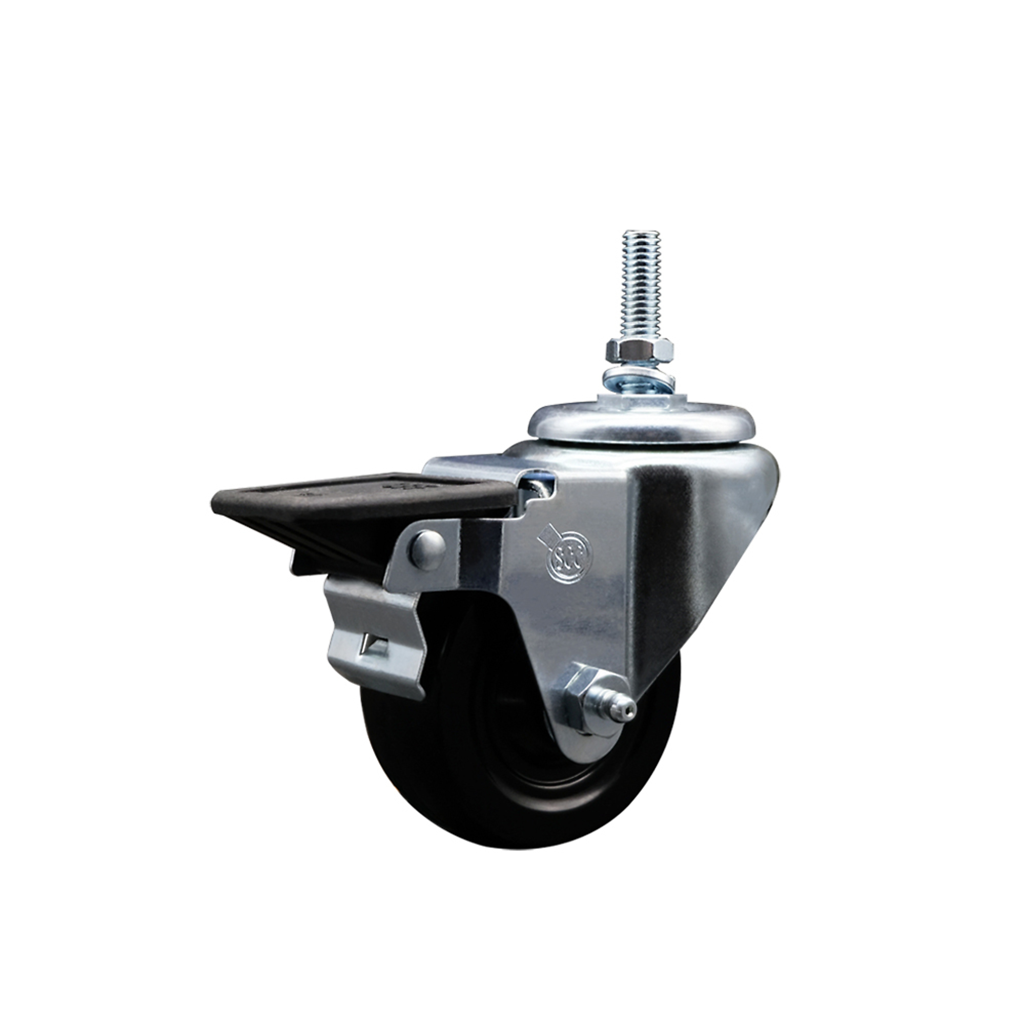 Service Caster, 3Inch x 1 1/4Inch Stem Caster, Wheel Diameter 3 in, Caster Type Swivel, Package (qty.) 1, Model SCC-TS20S314-HRS-PLB-381615