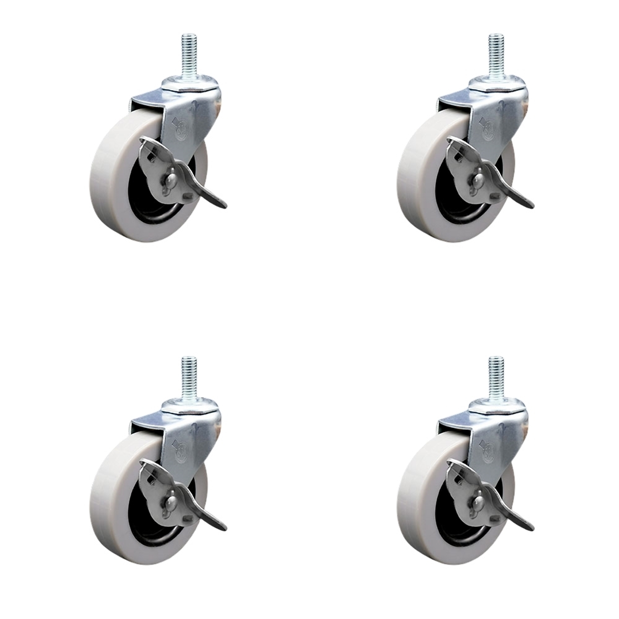 Service Caster, 3Inch Stem Casters, Wheel Diameter 3 in, Caster Type Swivel, Package (qty.) 4, Model SCC-TS05S310-TPRS-SLB-381615-4