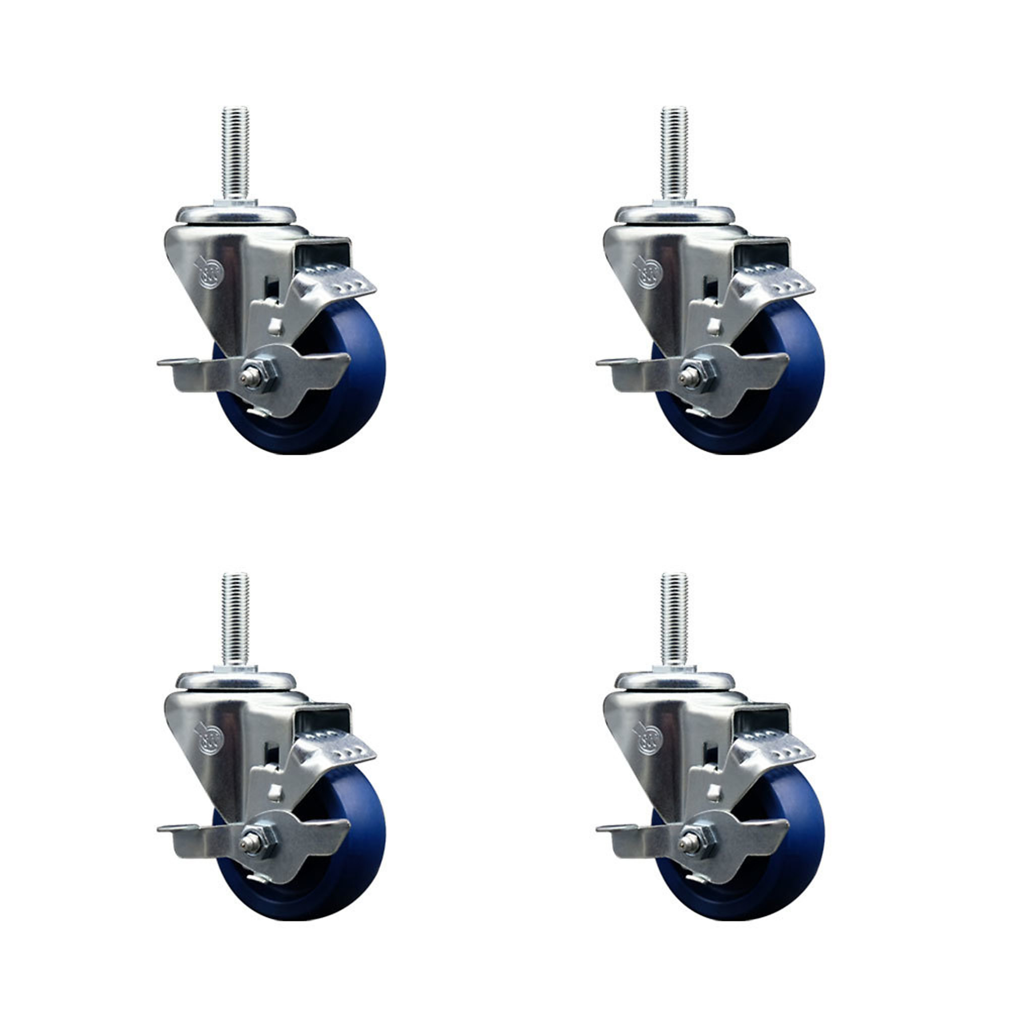 Service Caster, 3Inch x 1 1/4Inch Stem Casters, Wheel Diameter 3 in, Caster Type Swivel, Package (qty.) 4, Model SCC-TS20S314-SPUS-TLB-34212-4