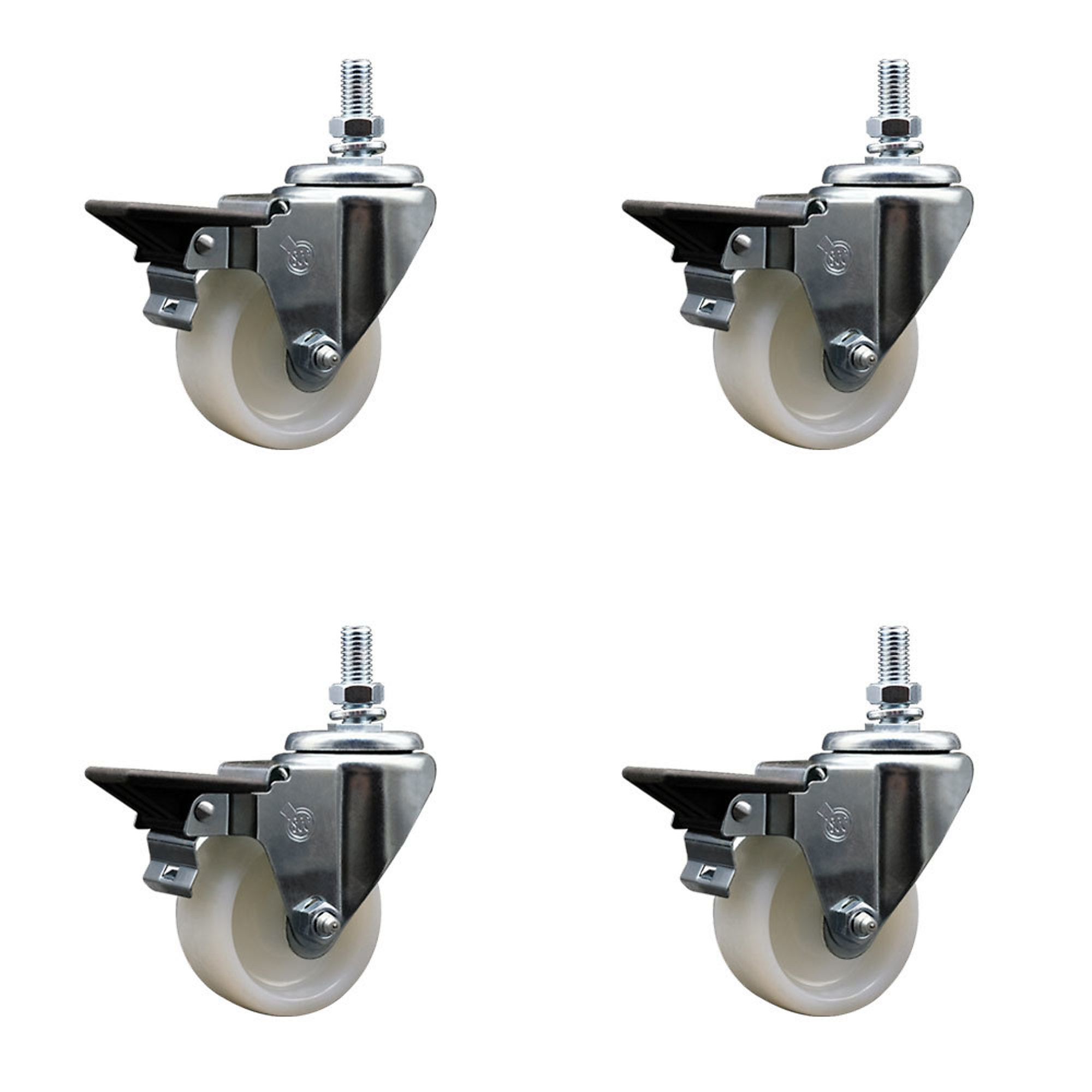 Service Caster, 3Inch x 1 1/4Inch Stem Casters, Wheel Diameter 5 in, Caster Type Swivel, Package (qty.) 4, Model SCC-TS20S314-NYS-PLB-121315-4