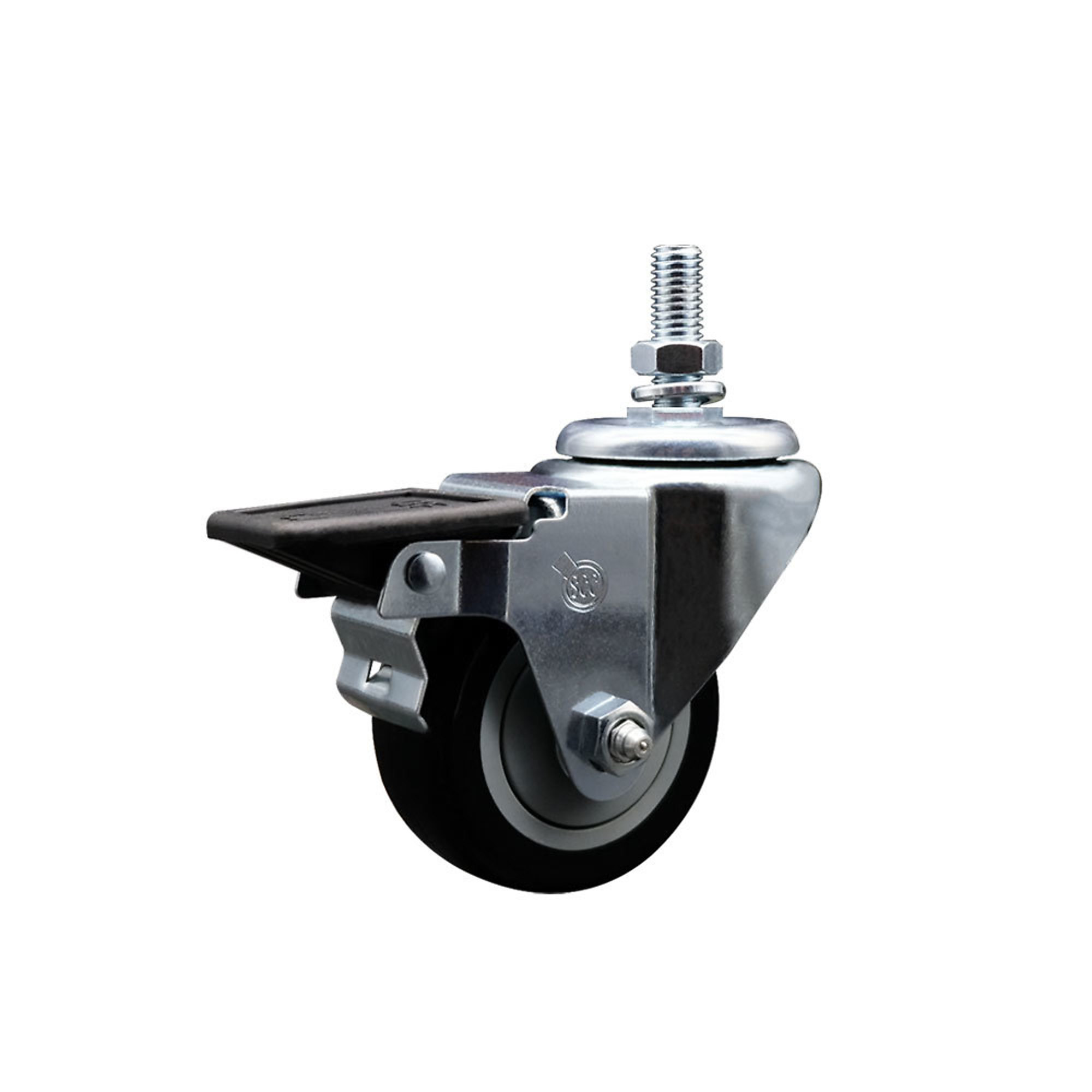 Service Caster, 3Inch x 1 1/4Inch Stem Caster, Wheel Diameter 3 in, Caster Type Swivel, Package (qty.) 1, Model SCC-TS20S314-PPUB-BLK-PLB-121315