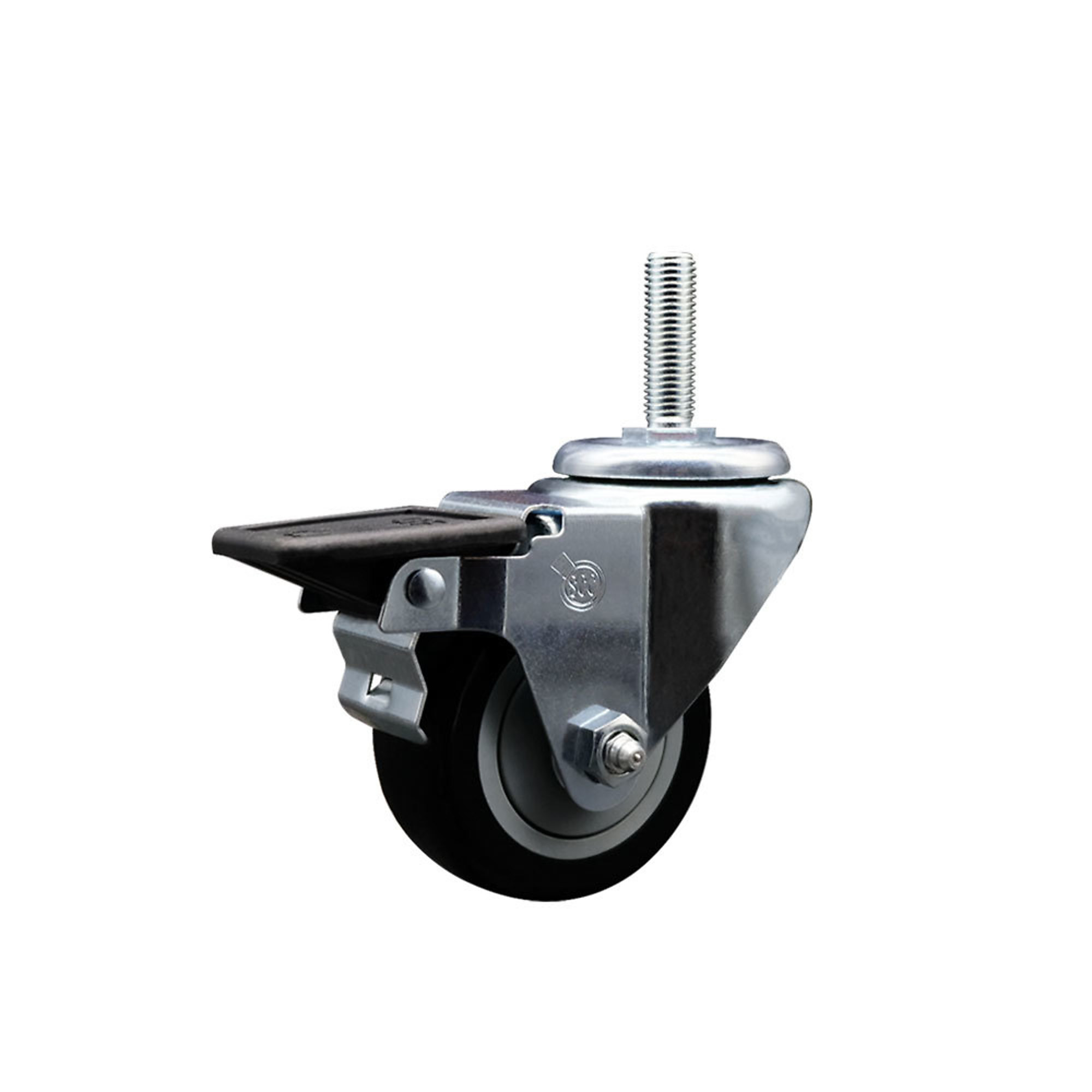 Service Caster, 3Inch x 1 1/4Inch Stem Caster, Wheel Diameter 3 in, Caster Type Swivel, Package (qty.) 1, Model SCC-TS20S314-PPUB-BLK-PLB-34212