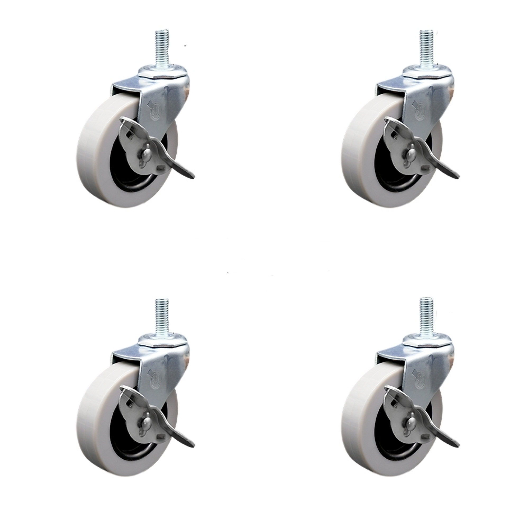 Service Caster, 3Inch Stem Casters, Wheel Diameter 3 in, Caster Type Swivel, Package (qty.) 4, Model SCC-TS05S310-TPRS-SLB-5161815-4