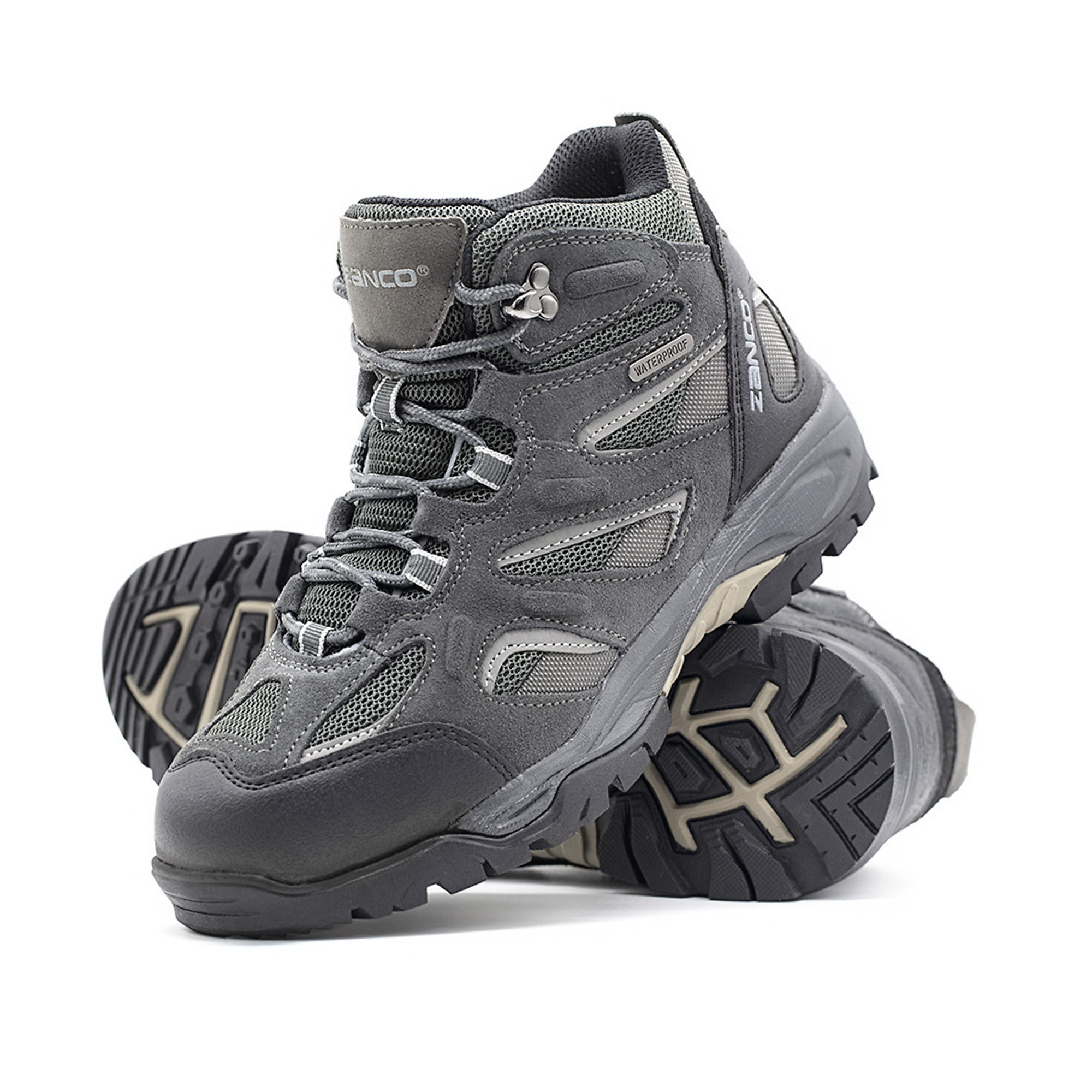 Zanco, Men's Waterproof,Mid-Top,Hiker, Size 6 1/2, Width Medium, Color GREY, Model 3711-6.5