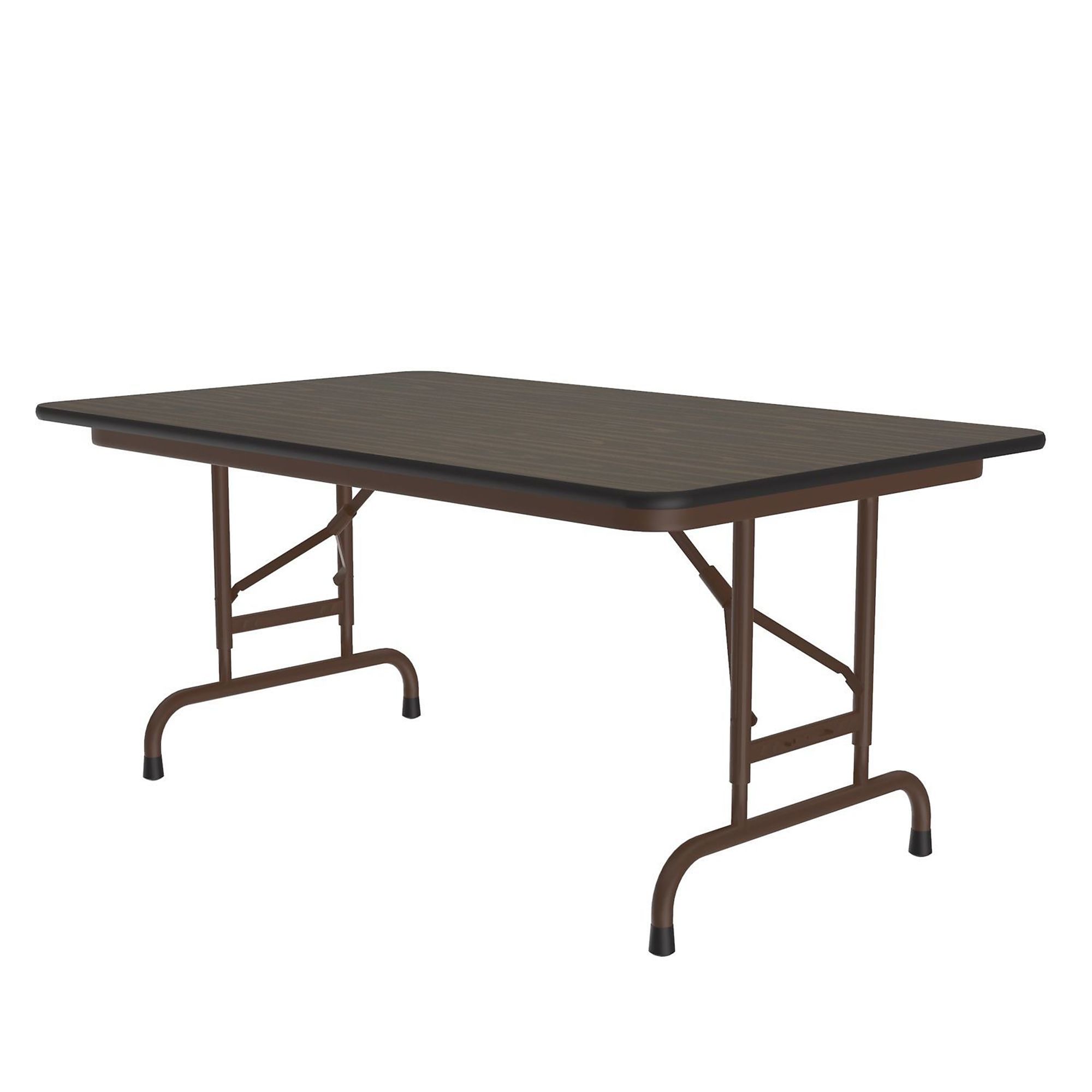 Correll, Adjustable TFL Folding Table, Walnut, 30x48, Height 32 in, Width 30 in, Length 48 in, Model CFA3048TF-01