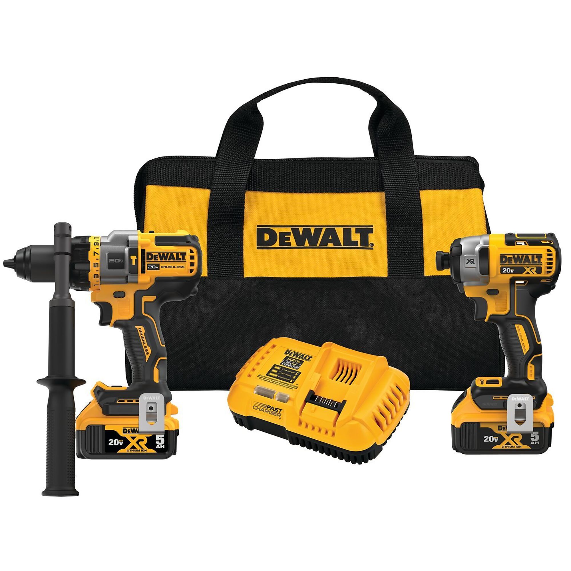DEWALT, 20V MAX* Premium Cordless 2-Kit - Drill and Impact, Chuck Size 1/2 in, Drive Size 1/4 in, Tools Included (qty.) 2, Model DCK2100P2