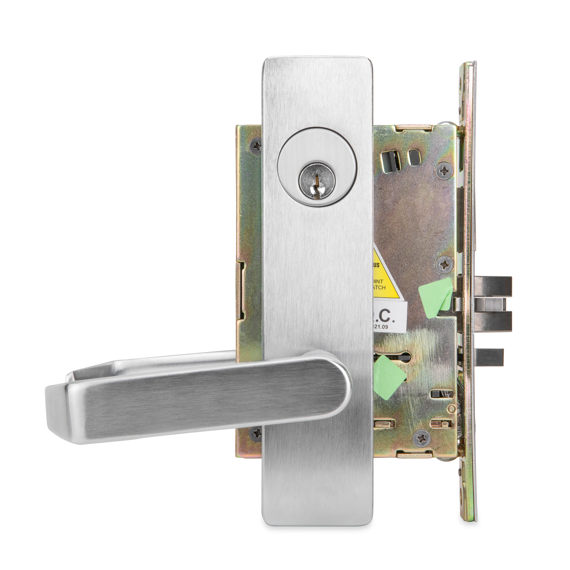 Trans Atlantic, DXML Series Mortise Lock Door Handle with Left-Handed Lever, Model DL-DXML53SELH-US26D