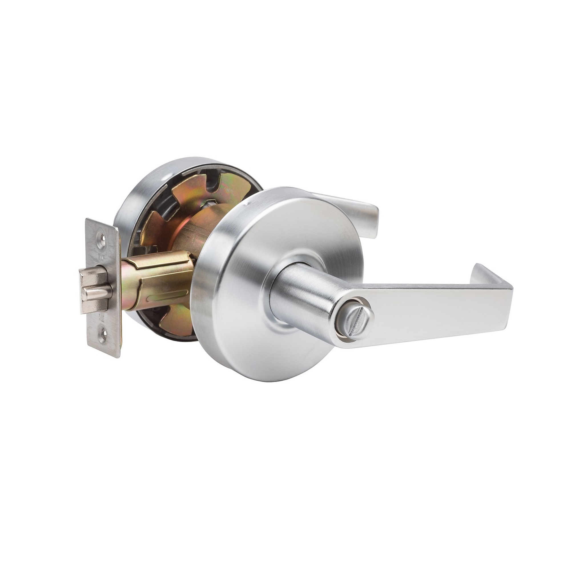 Trans Atlantic, Saturn Series Commercial Cylindrical Door Handle with Lock, Model DL-LSV40-US26D