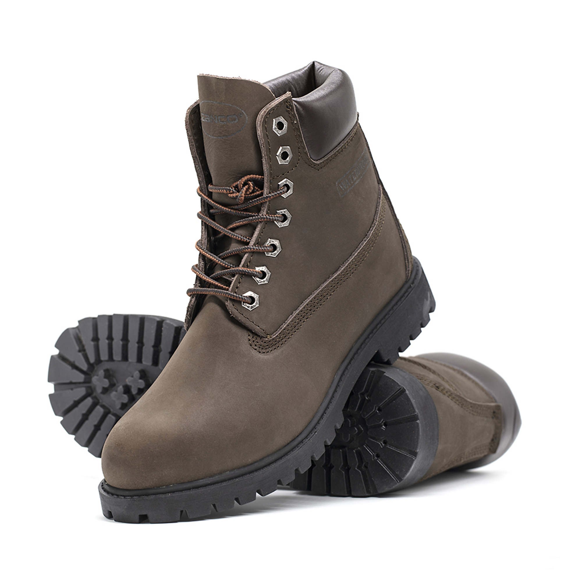 Zanco, Men's 6Inch,Waterproof, Nubuck,Work boots, Size 13, Width Medium, Color DARK BROWN, Model 1072-13