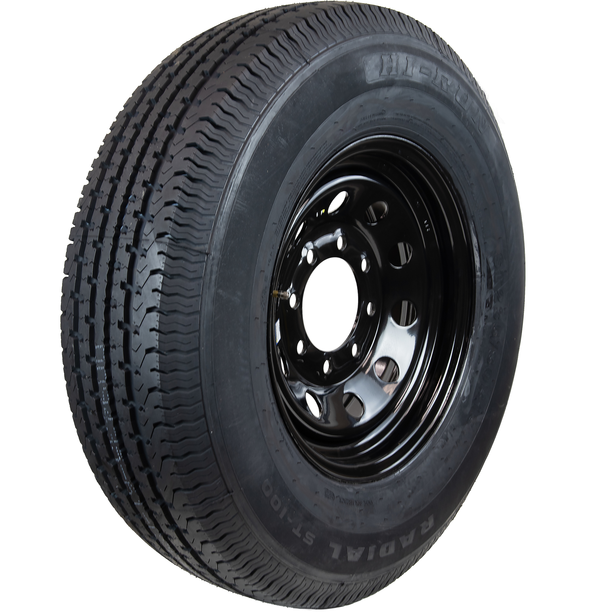 Highway Trailer Tire Assembly, Radial, Black Mod, Tire Size ST235/80R16, Load Range Rating E, Bolt Holes (qty.) 8, Model - HI-RUN ASR2121