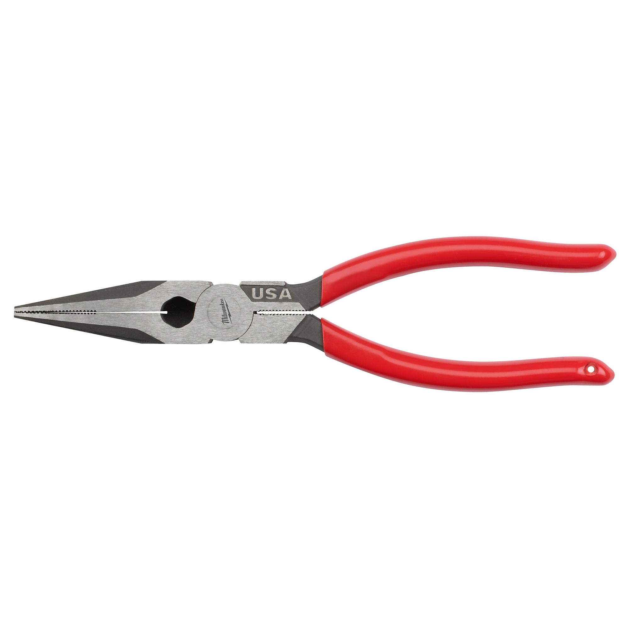 Milwaukee, 8Inch Long Nose Dipped Grip Pliers USA, Pieces (qty.) 1, Material Steel, Model MT505