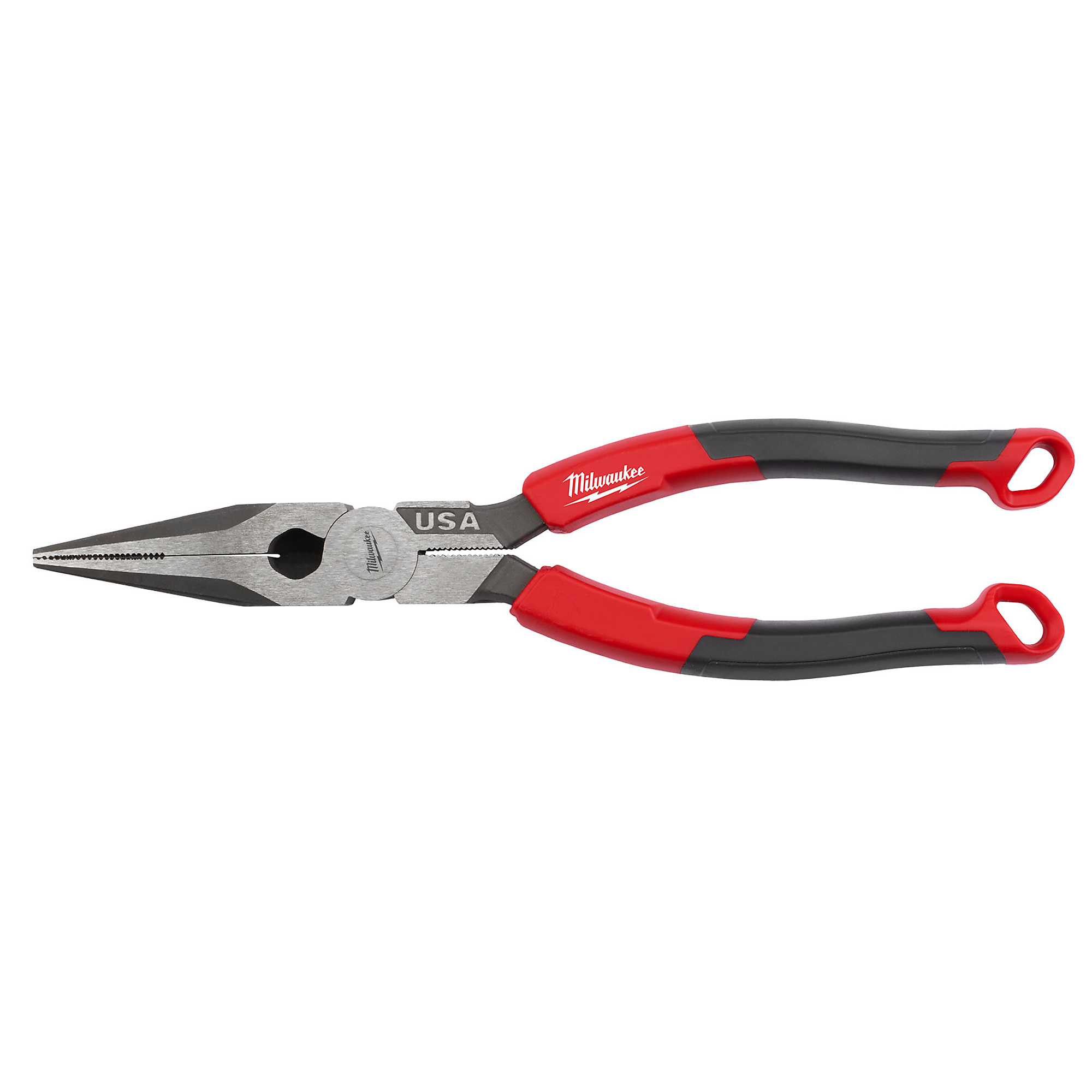 Milwaukee, 8Inch Long Nose Comfort Grp Pliers USA, Pieces (qty.) 1, Material Steel, Model MT555