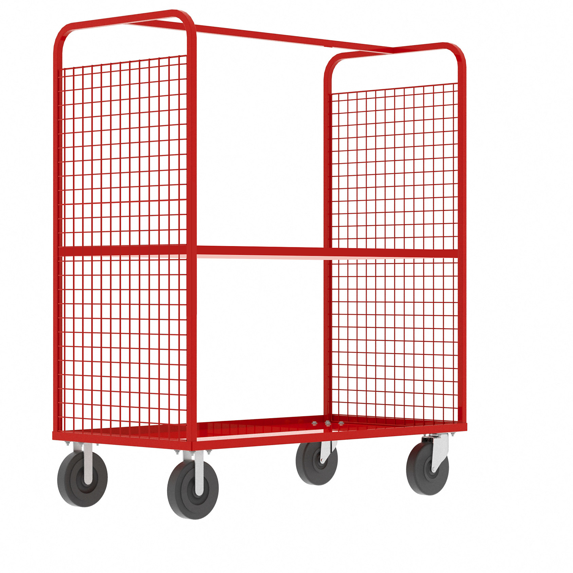 Valley Craft, 2-Sided Stock Picking Cage Cart, 1 Shelf, Total Capacity 1600 lb, Shelves (qty.) 1, Material Steel, Model F89729VCRD