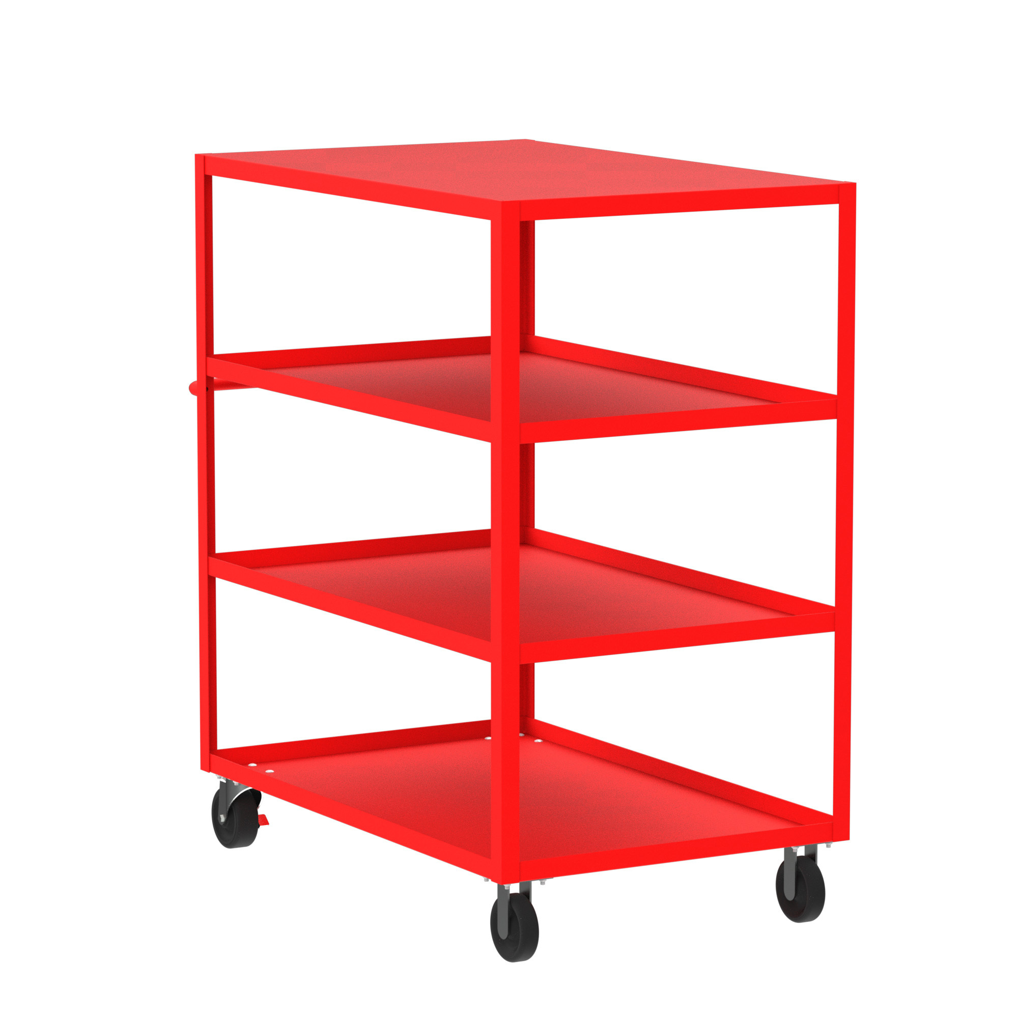 Valley Craft, 4-Shelf Utility Cart, Flat Top, Total Capacity 3600 lb, Shelves (qty.) 4, Material Steel, Model F89246RDPH