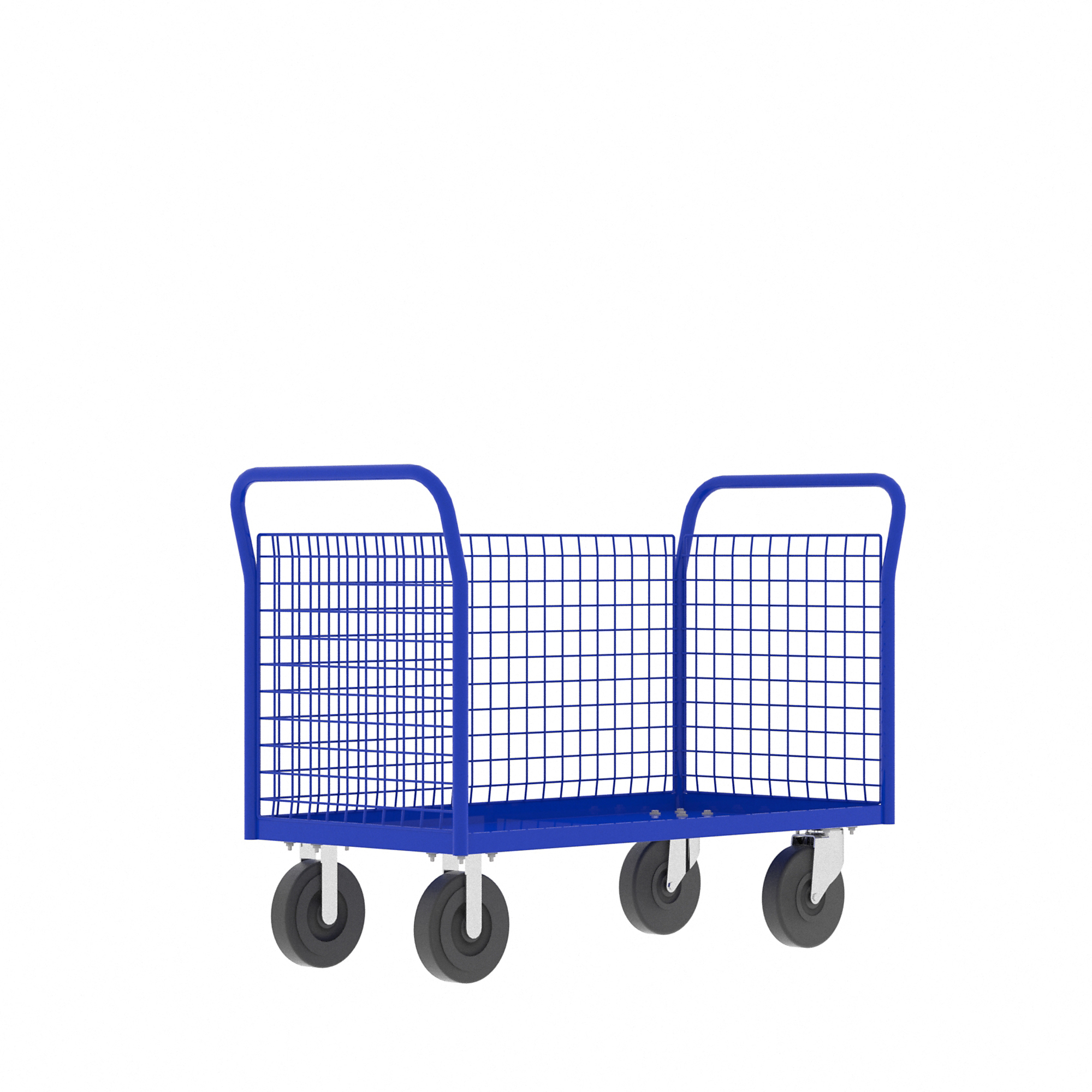 Valley Craft, 3-Sided Platform Cage Cart, Total Capacity 2000 lb, Material Steel, Model F80125VCBL