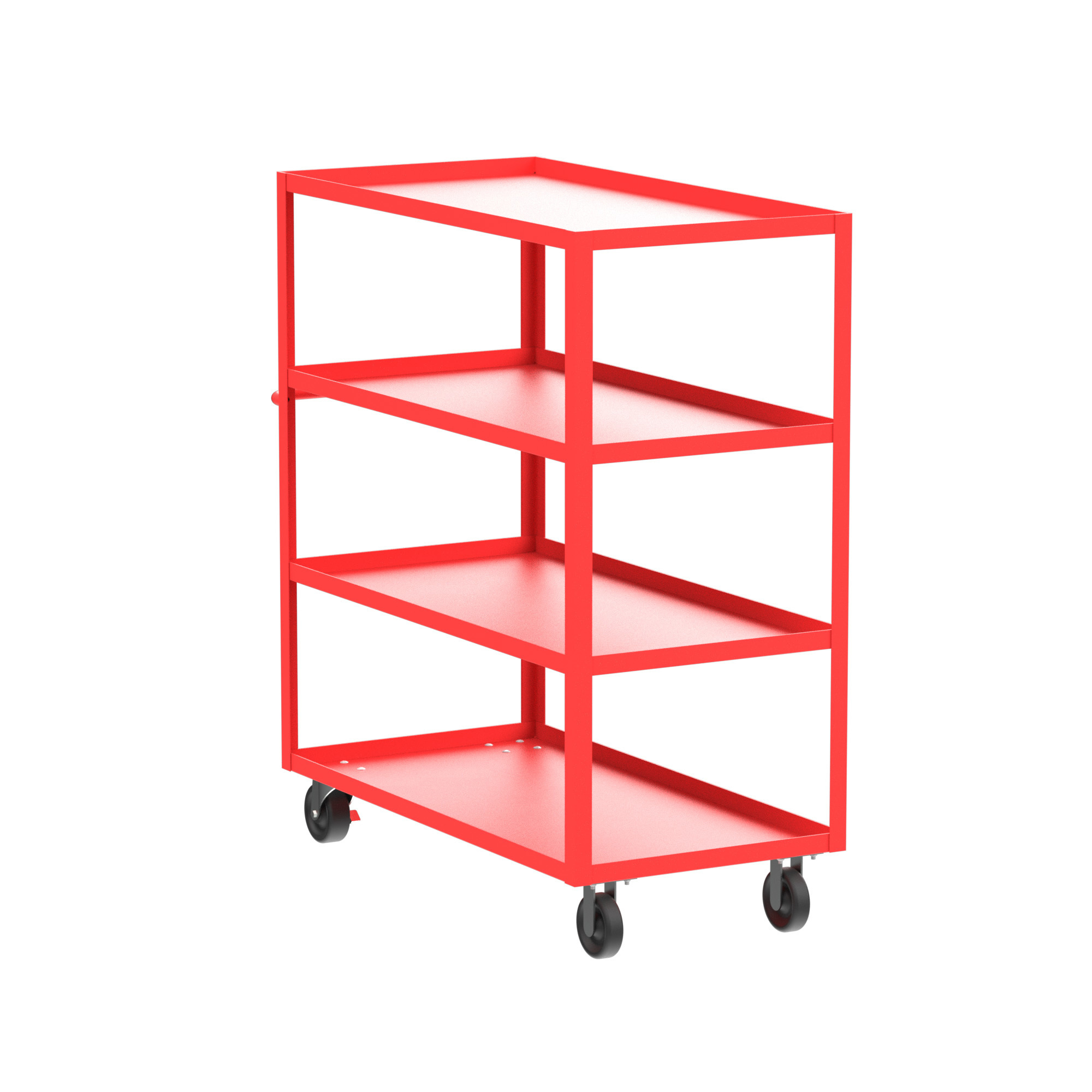 Valley Craft, 4-Shelf Utility Cart, Lipped Top, Total Capacity 3600 lb, Shelves (qty.) 4, Material Steel, Model F89170RDPH