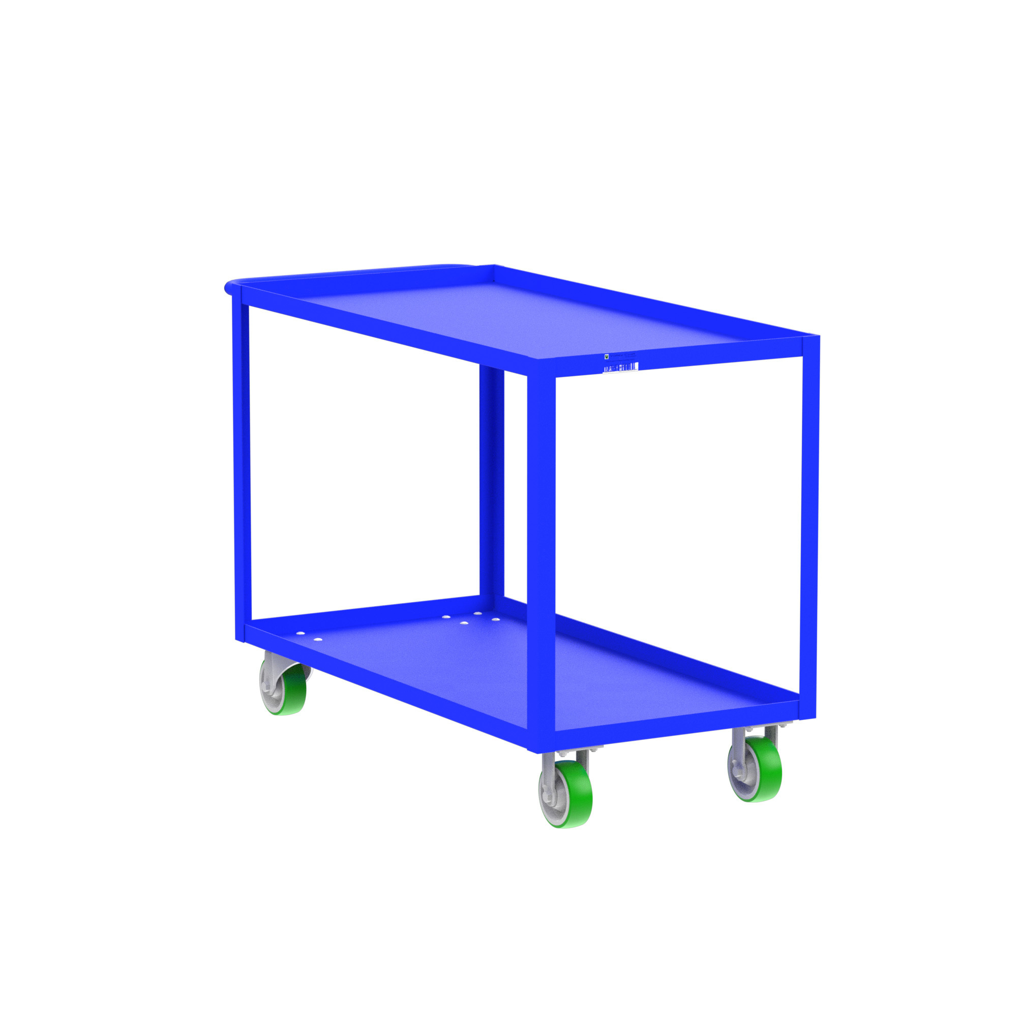 Valley Craft, 2-Shelf Utility Cart, Lipped Top, Total Capacity 2000 lb, Shelves (qty.) 2, Material Steel, Model F89225BUPY