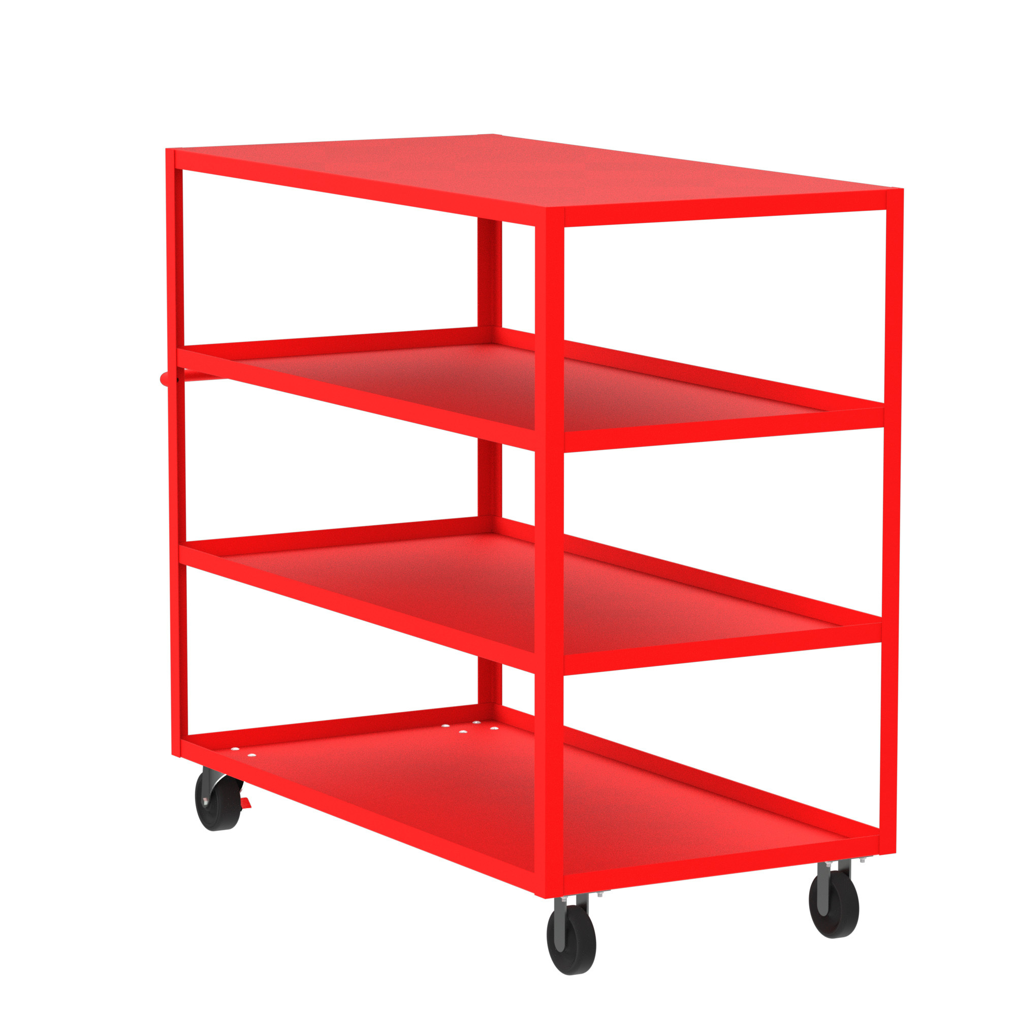 Valley Craft, 4-Shelf Utility Cart, Flat Top, Total Capacity 3600 lb, Shelves (qty.) 4, Material Steel, Model F89167RDPH