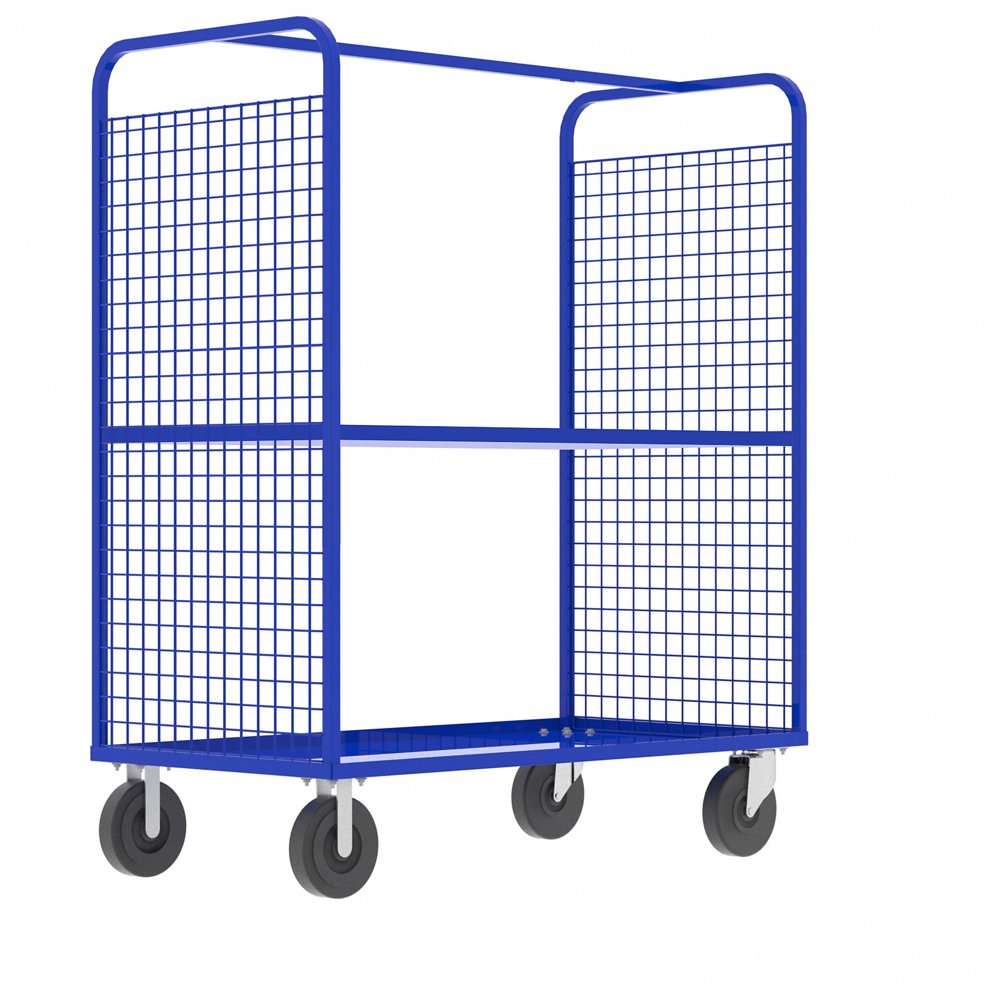 Valley Craft, 2-Sided Stock Picking Cage Cart, 1 Shelf, Total Capacity 1600 lb, Shelves (qty.) 1, Material Steel, Model F89729VCBL