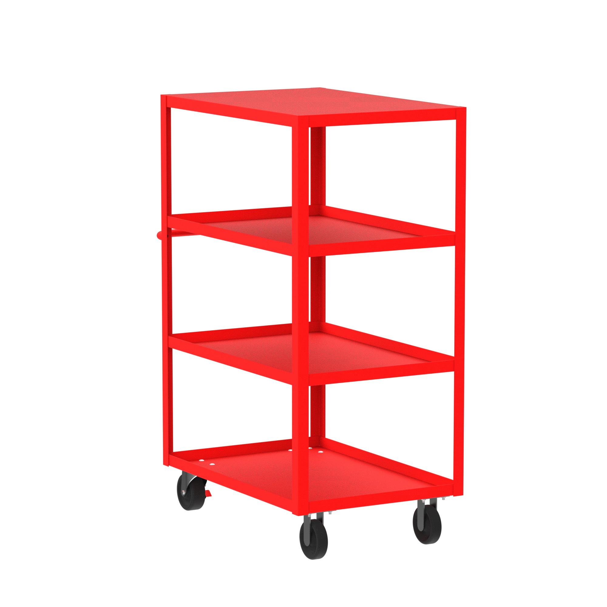 Valley Craft, 4-Shelf Utility Cart, Flat Top, Total Capacity 3600 lb, Shelves (qty.) 4, Material Steel, Model F89171RDPH