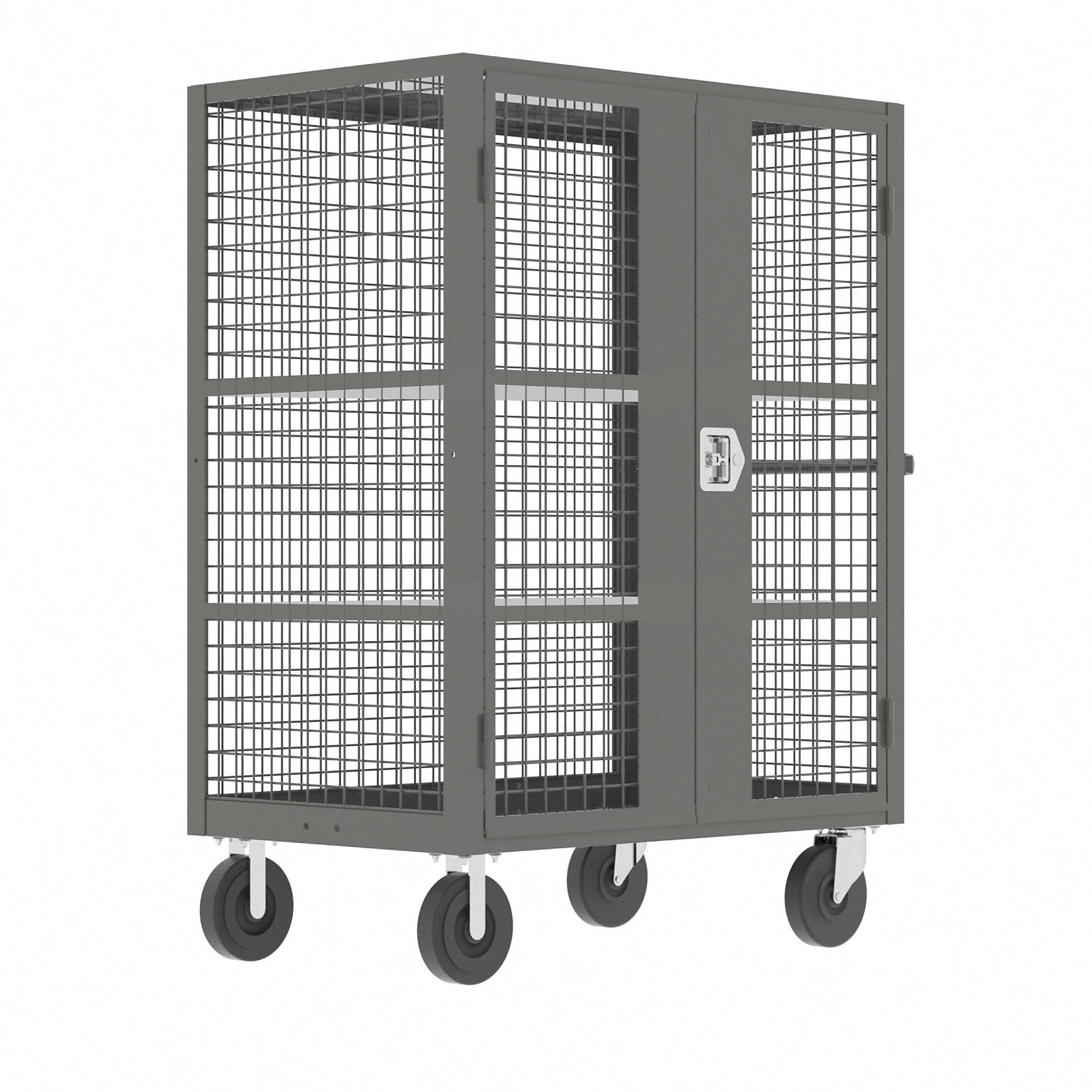 Valley Craft, Security Cart, 2 Shelves, Total Capacity 2000 lb, Shelves (qty.) 2, Material Steel, Model F89060VCGY
