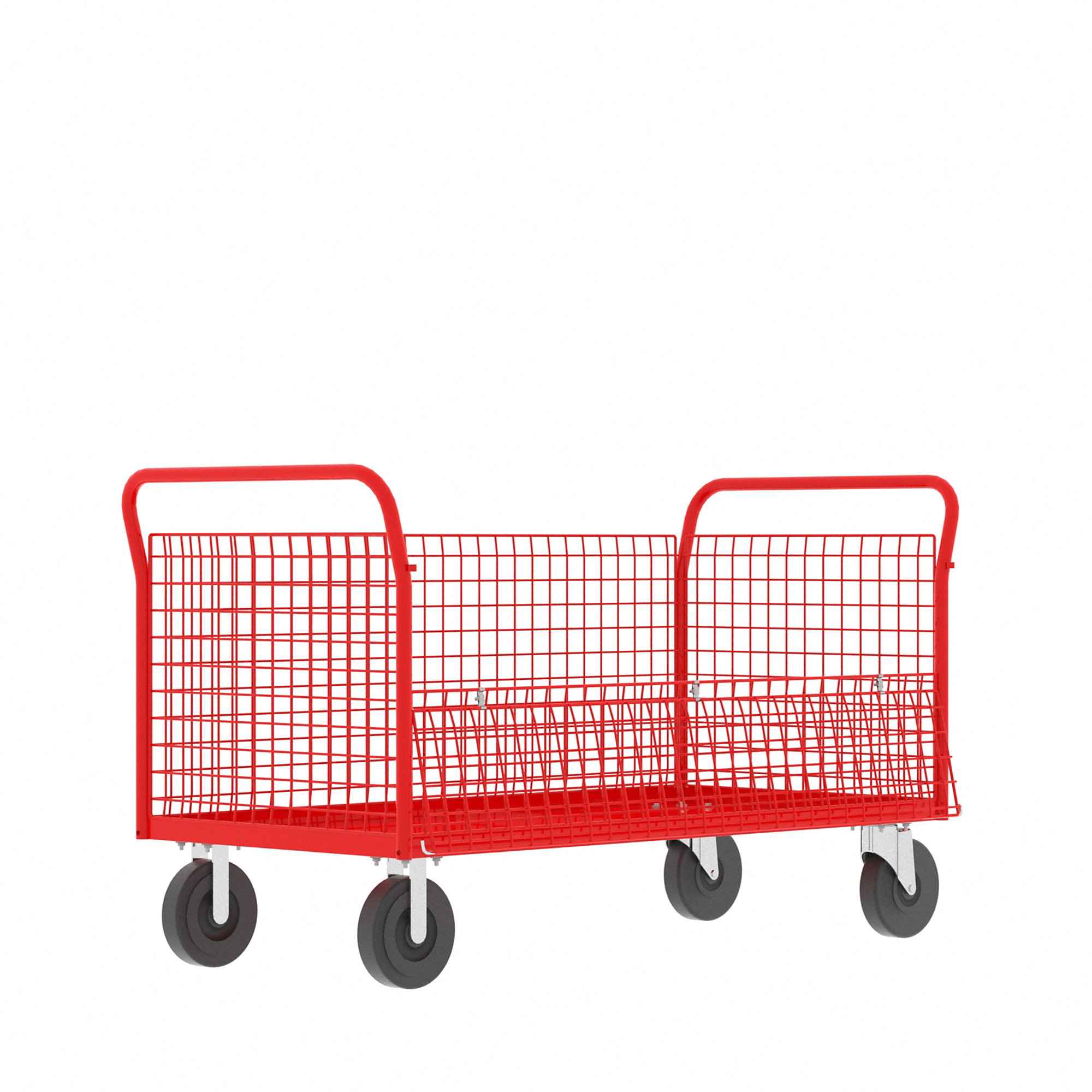 Valley Craft, 4-Sided Platform Cage Cart, Total Capacity 2000 lb, Material Steel, Model F80119VCRD