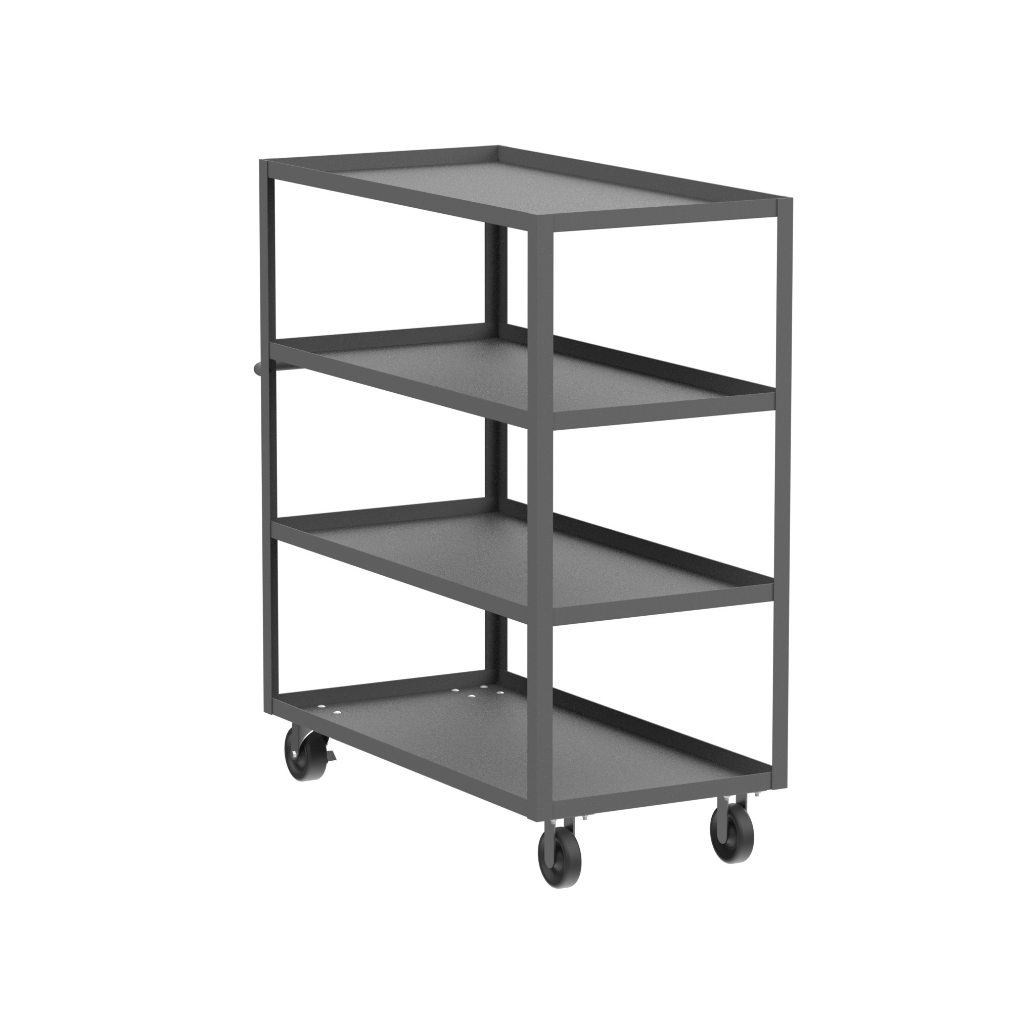 Valley Craft, 4-Shelf Utility Cart, Lipped Top, Total Capacity 3600 lb, Shelves (qty.) 4, Material Steel, Model F89170GYPH