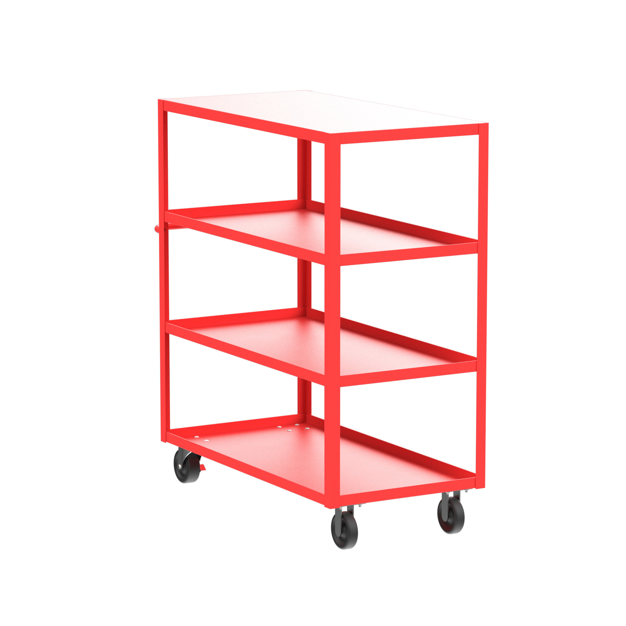 Valley Craft, 4-Shelf Utility Cart, Flat Top, Total Capacity 3600 lb, Shelves (qty.) 4, Material Steel, Model F89169RDPH