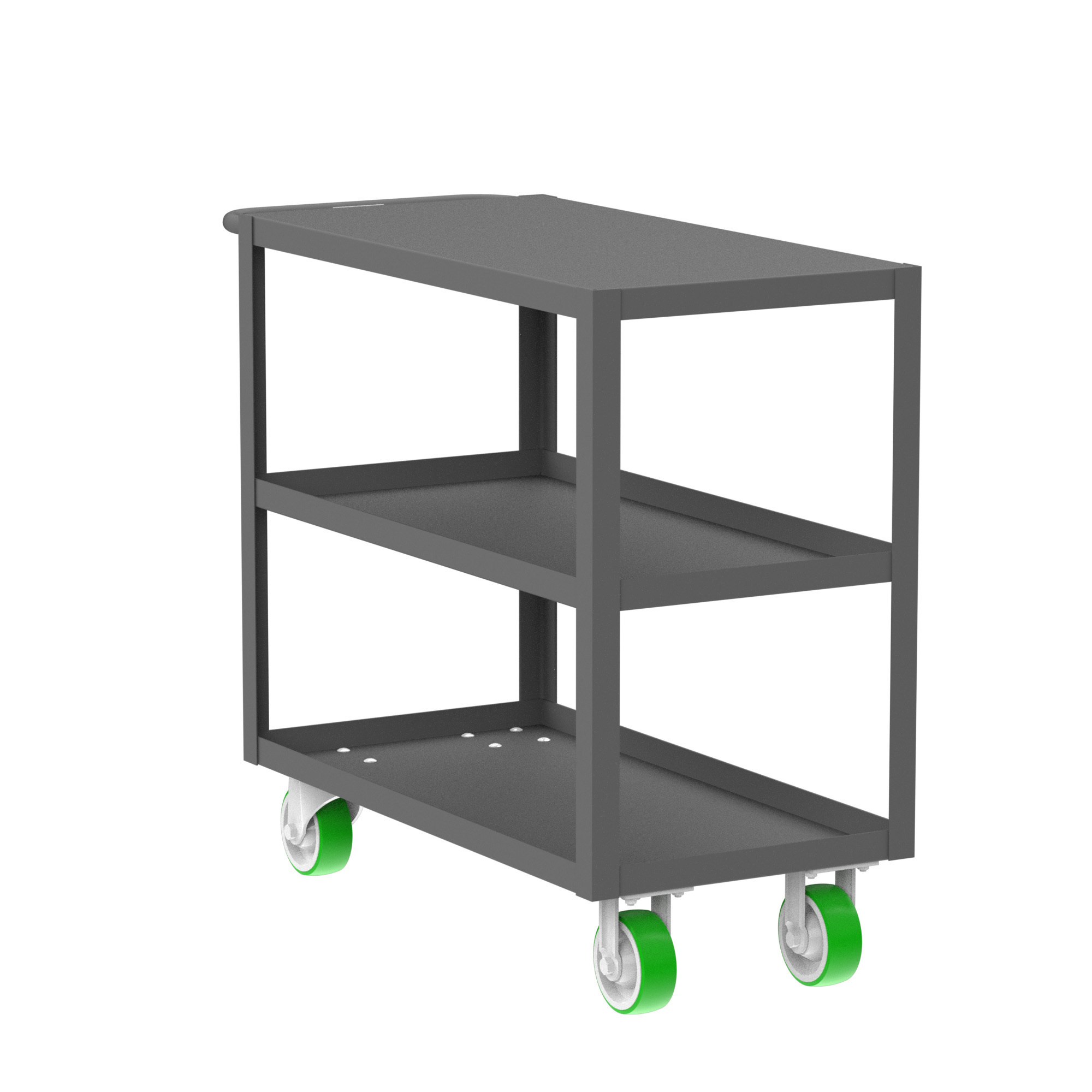 Valley Craft, 3-Shelf Utility Cart, Flat Top, Total Capacity 2000 lb, Shelves (qty.) 3, Material Steel, Model F89177GYPY