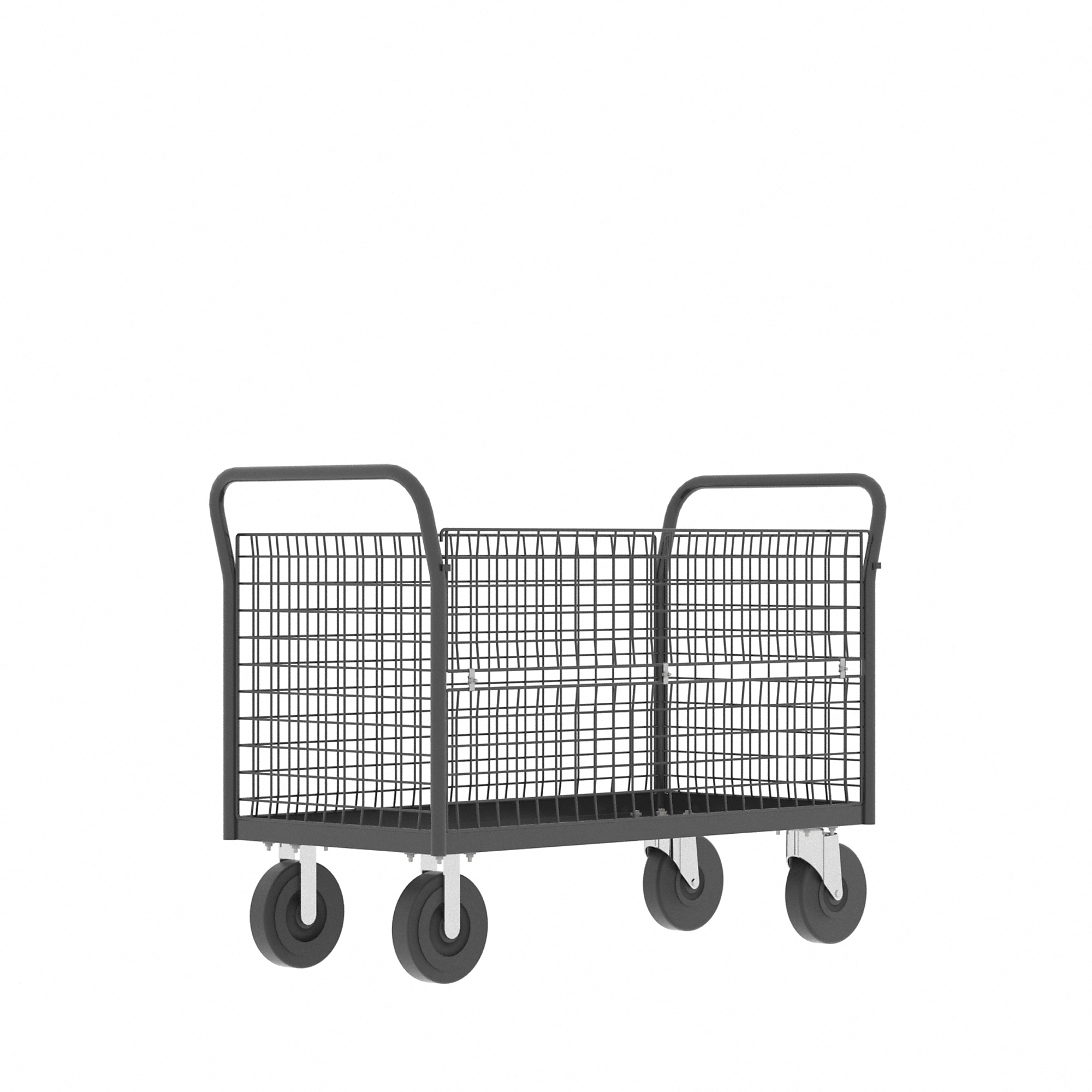 Valley Craft, 4-Sided Platform Cage Cart, Total Capacity 2000 lb, Material Steel, Model F80126VCGY