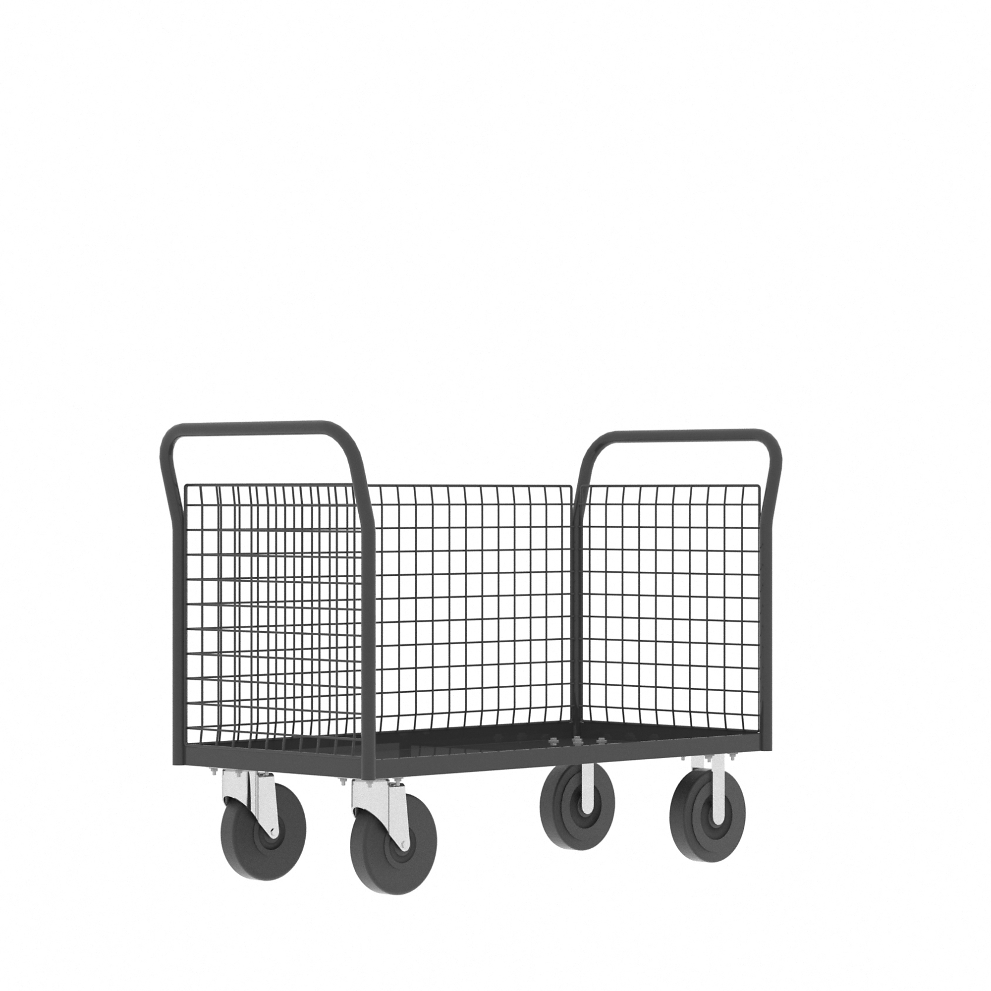 Valley Craft, 3-Sided Platform Cage Cart, Total Capacity 2000 lb, Material Steel, Model F80125VCGY