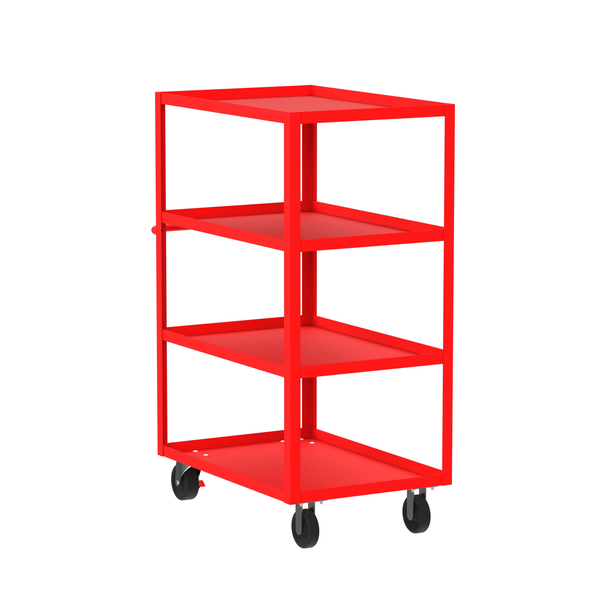 Valley Craft, 4-Shelf Utility Cart, Lipped Top, Total Capacity 3600 lb, Shelves (qty.) 4, Material Steel, Model F89172RDPH