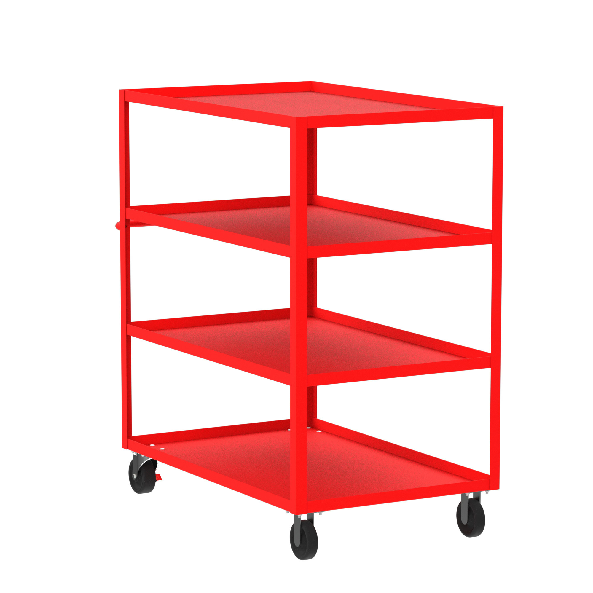 Valley Craft, 4-Shelf Utility Cart, Lipped Top, Total Capacity 3600 lb, Shelves (qty.) 4, Material Steel, Model F89229RDPH