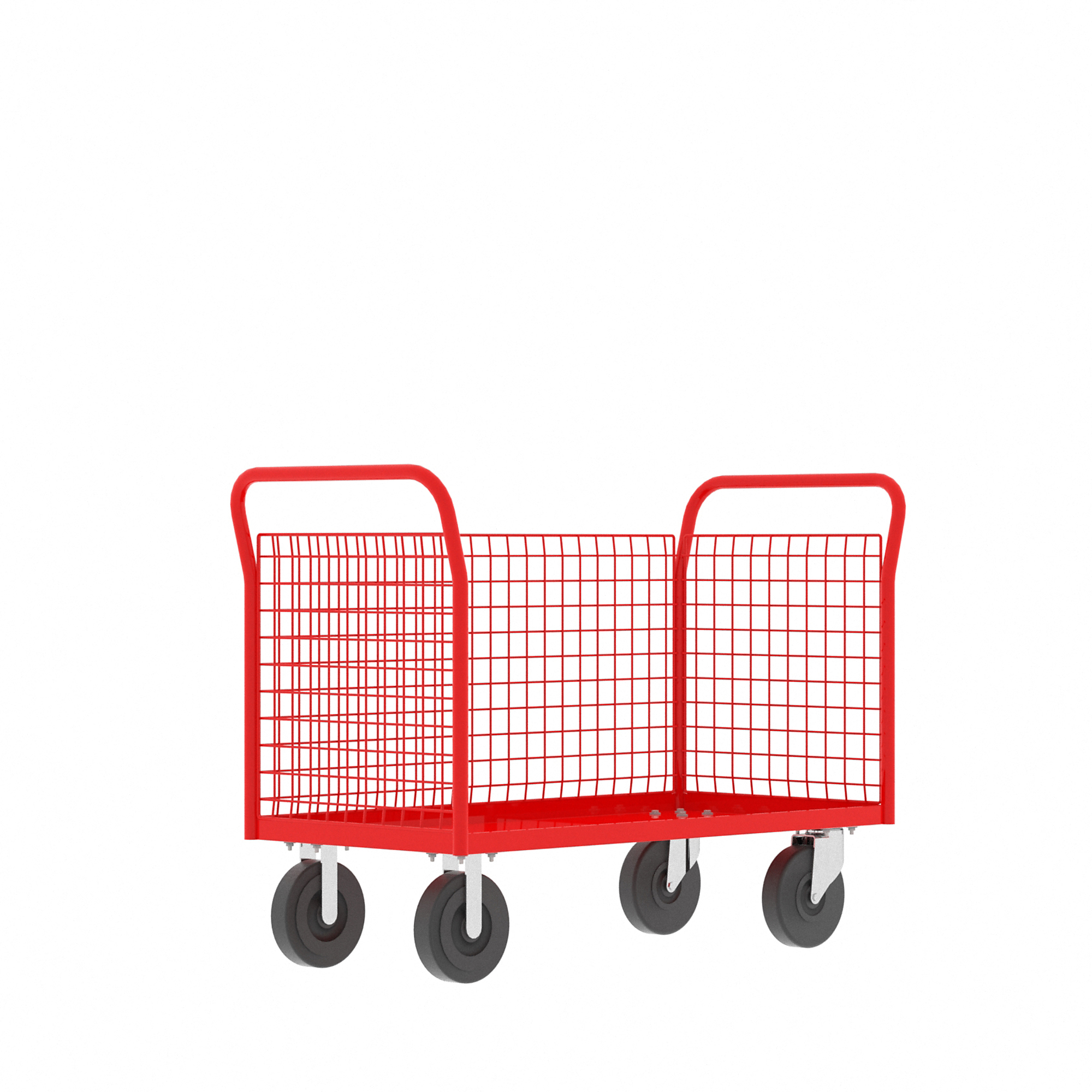 Valley Craft, 3-Sided Platform Cage Cart, Total Capacity 2000 lb, Material Steel, Model F80125VCRD