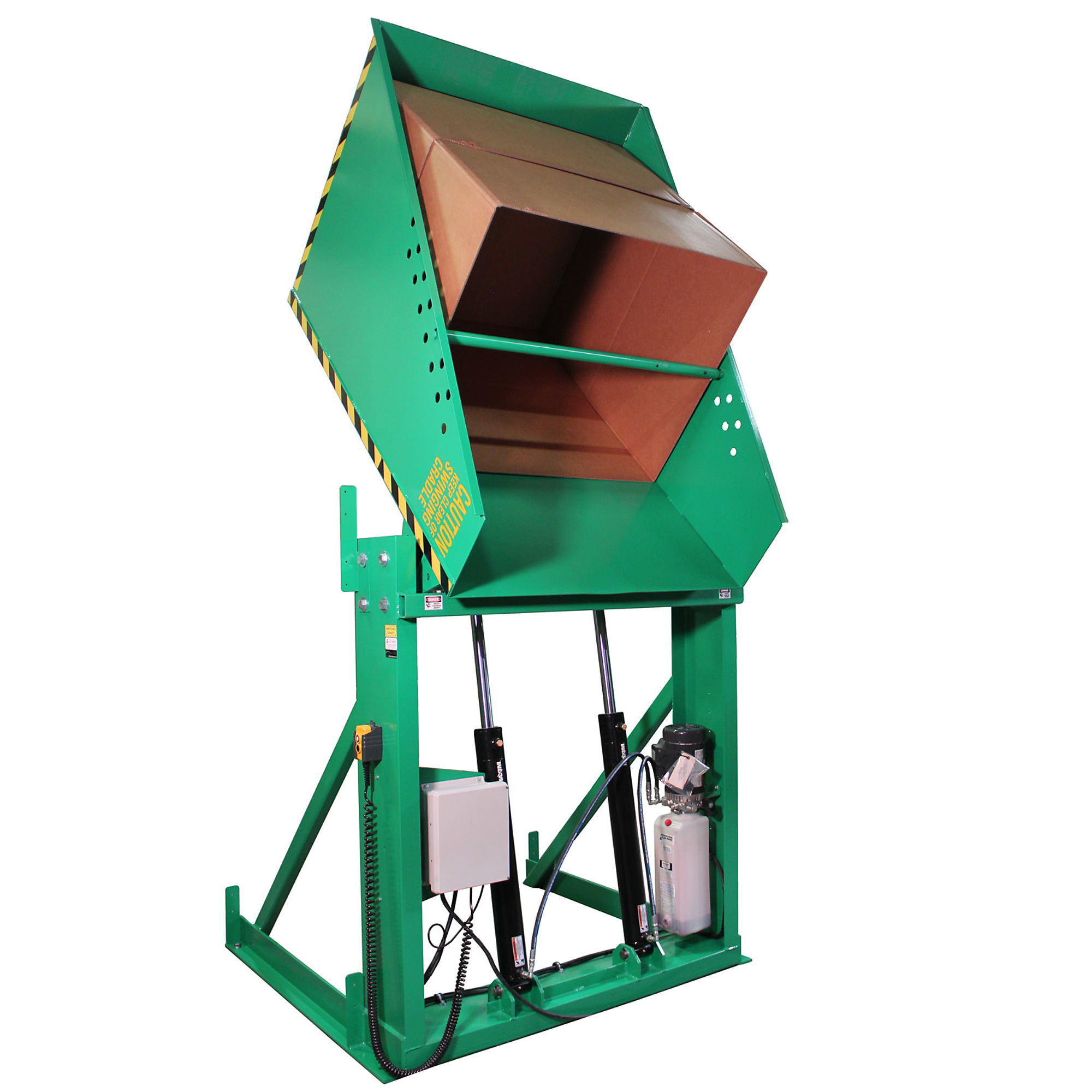 Valley Craft, Box Dumper, 36x36Inch Chute, Capacity 6000 lb, Color Green, Model F80173A3