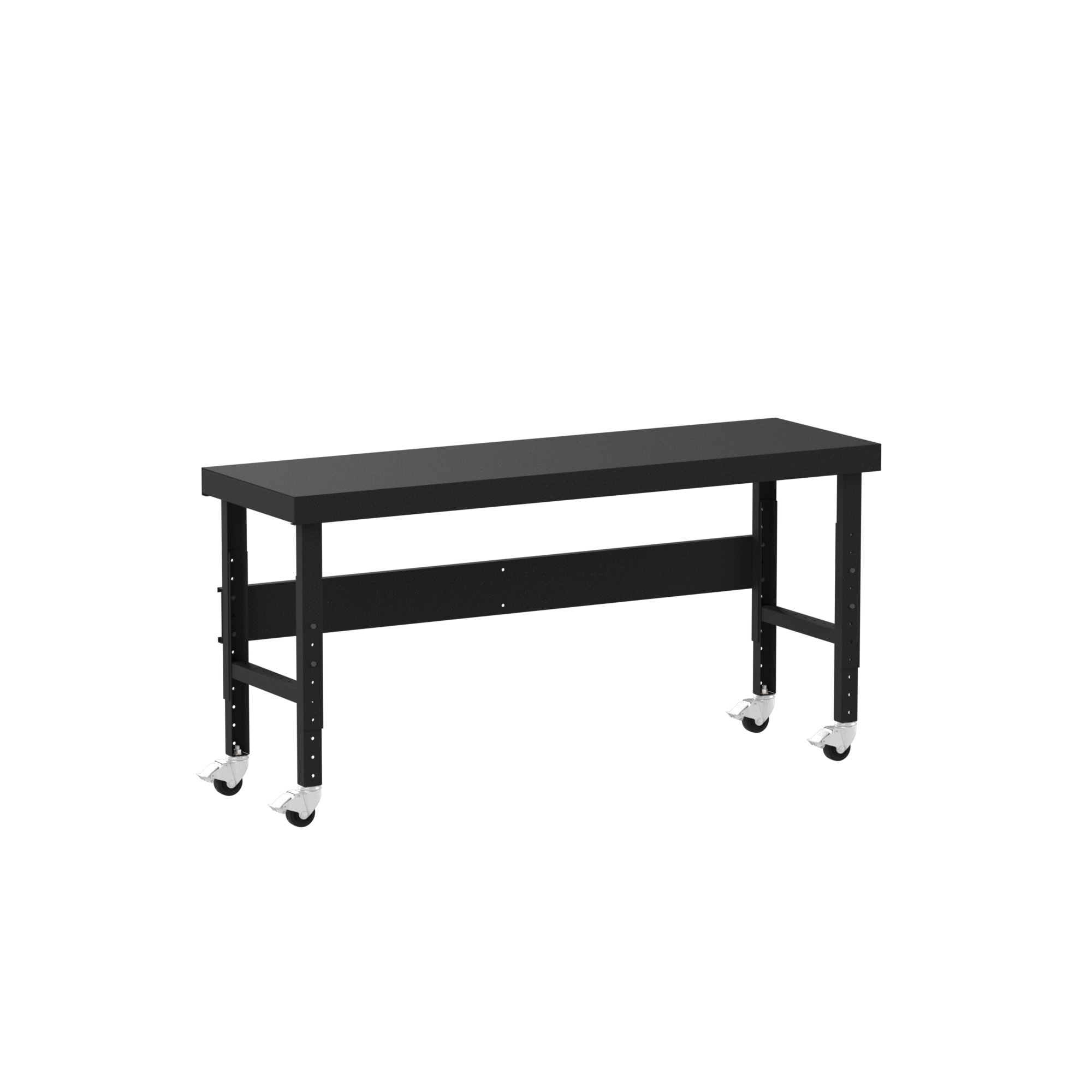 Valley Craft, Mobile Adjustable Height Work Table, Width 72 in, Depth 22 in, Height 41 in, Model F89244BK