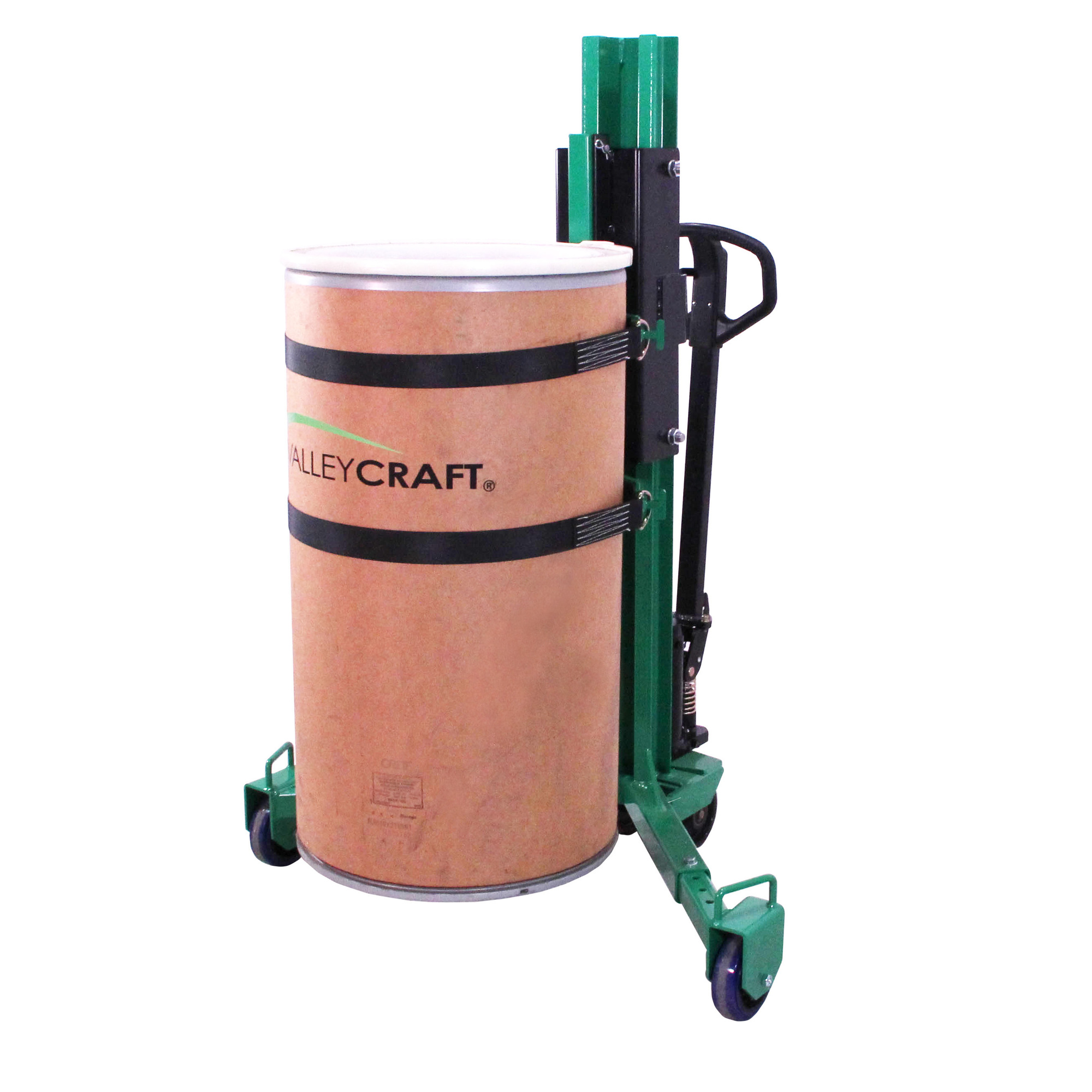 Valley Craft, Drum Lift Transporter, Deluxe, Capacity 800 lb, Material Steel, Drum Size 30 and 55, Model F89264