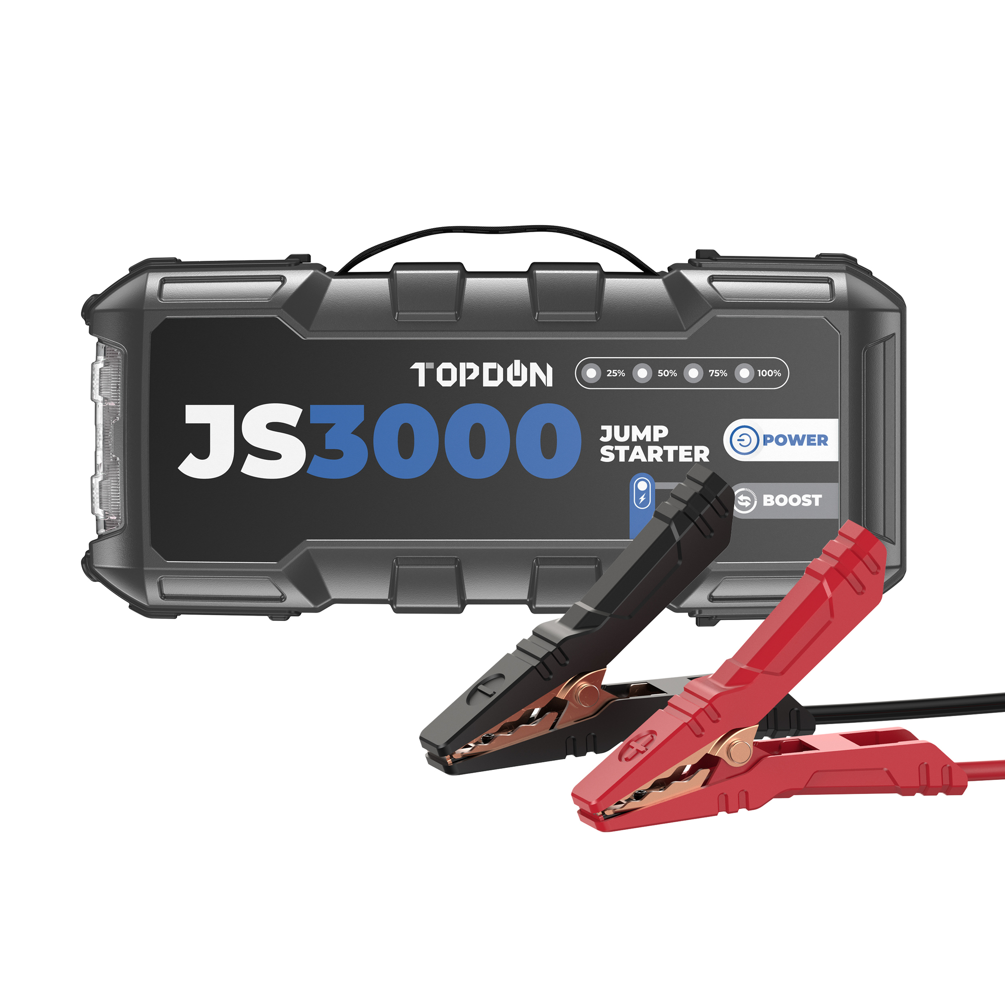 TOPDON, 3000Amp Battery Jumpstarter, PWBank,LED light, Amps 3000 Volts 12 Model JS3000
