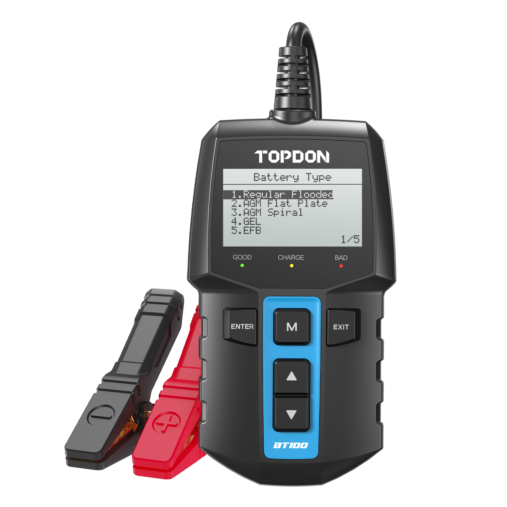 TOPDON, Battery Analyzer and Charging System Tester for 12V Batteries, Model BT100