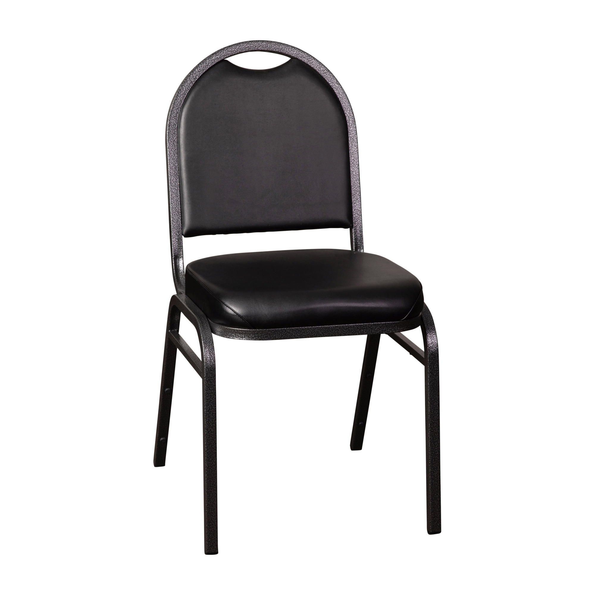 Flash Furniture, Black Vinyl Stack Chair-Silver Vein Metal Frame, Primary Color Black, Included (qty.) 1, Model NGZG10006BKSLV