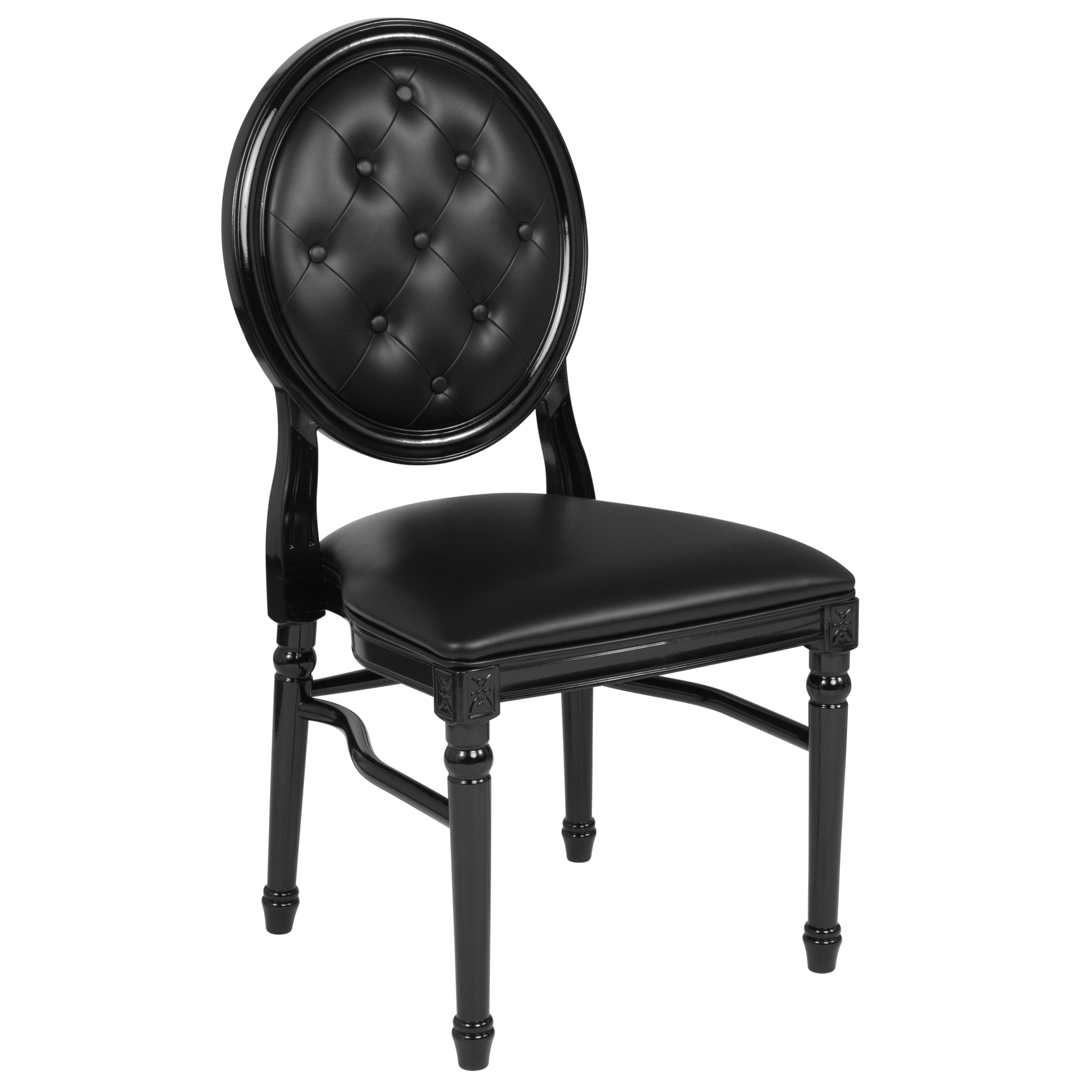 Flash Furniture, 900 lb. Capacity Tufted Back Chair with Vinyl Seat, Primary Color Black, Included (qty.) 1, Model LEBBTMON