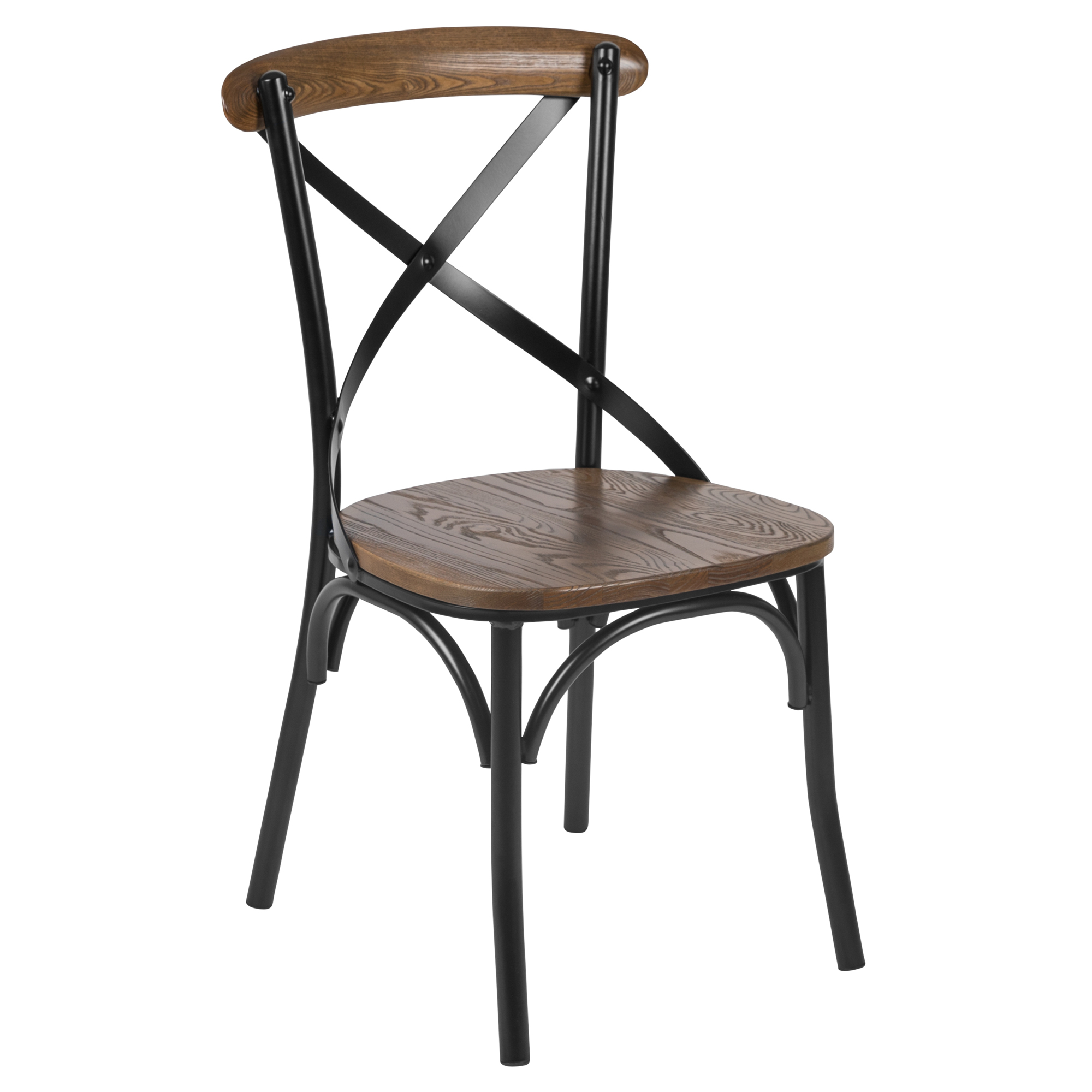 Flash Furniture, Black X-Back Dining Chair - Cross Back Chair, Primary Color Black, Included (qty.) 1, Model XBACKMETALFW