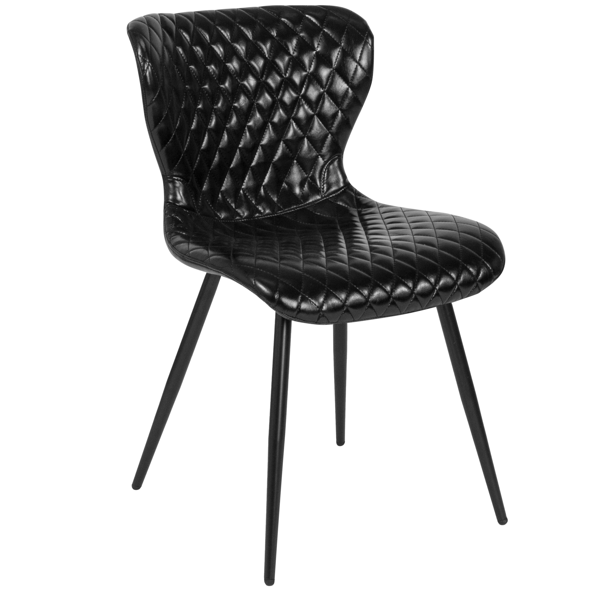 Flash Furniture, Contemporary Upholstered Chair in Black Vinyl, Primary Color Black, Included (qty.) 1, Model LF907ABLK