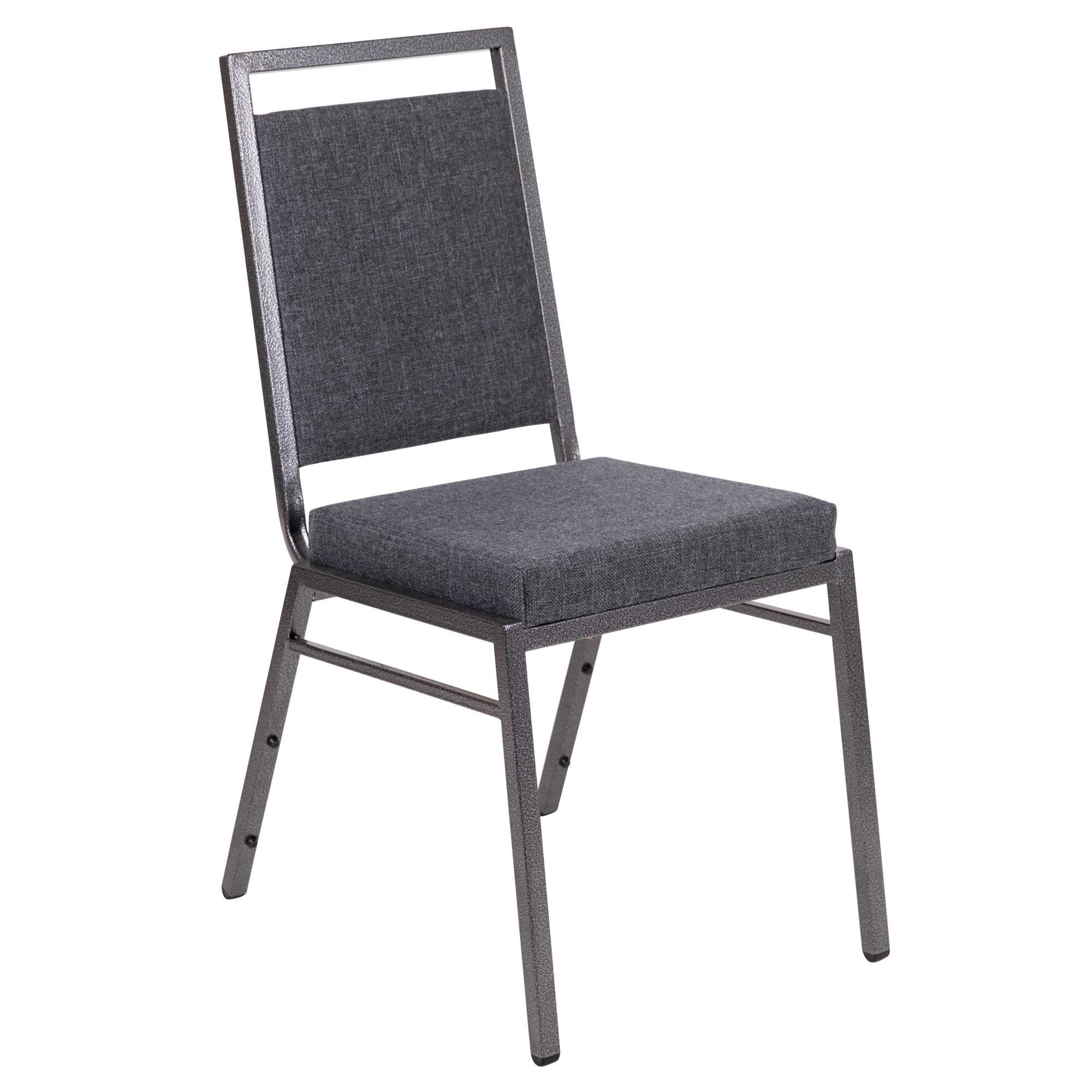 Flash Furniture, Square Back Banquet Stack Chair, Dark Gray Fabric, Primary Color Gray, Included (qty.) 1, Model FDLUXSILDKGY