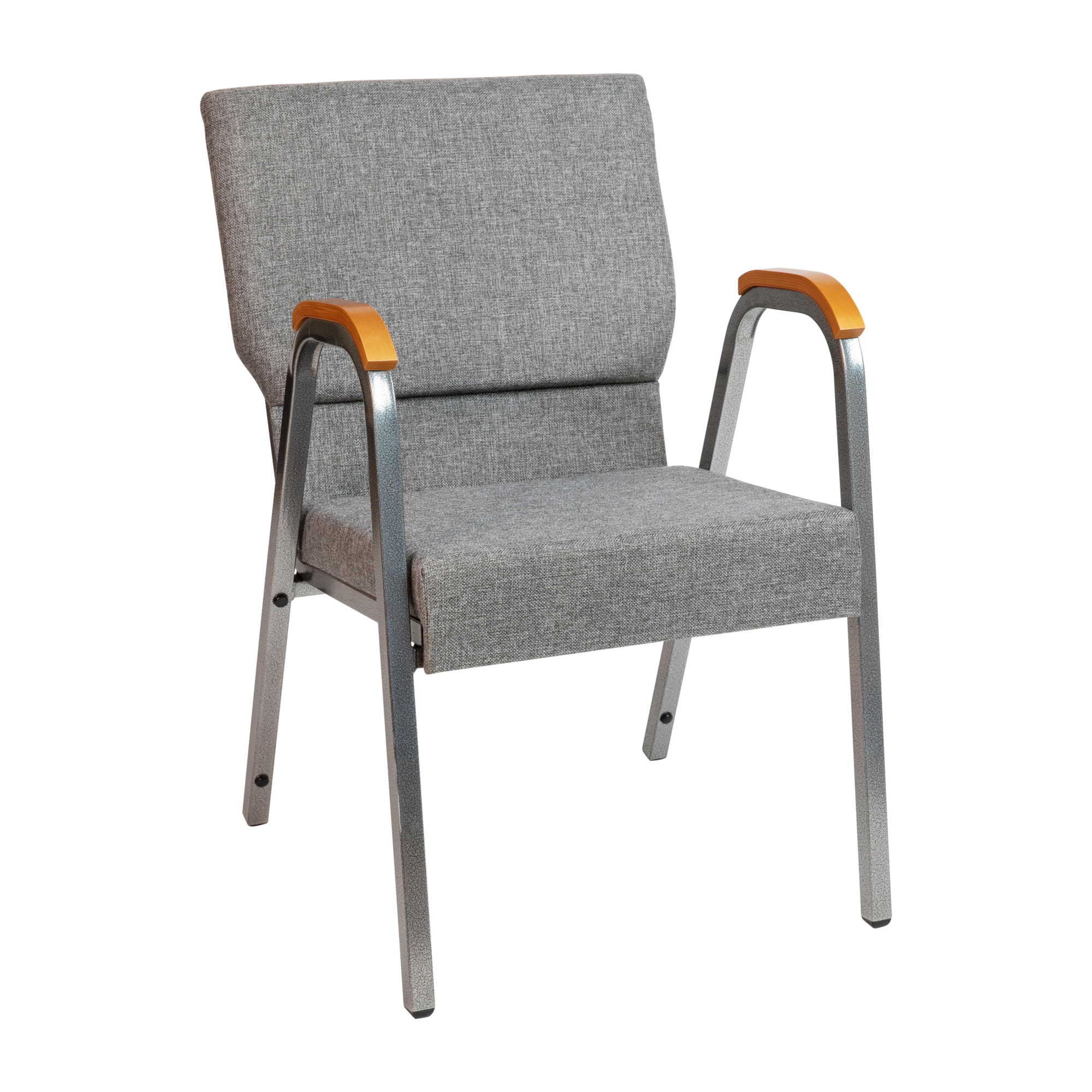 Flash Furniture, Gray Fabric Stackable Church Chair with Arms, Primary Color Gray, Included (qty.) 1, Model XUDG60156GY