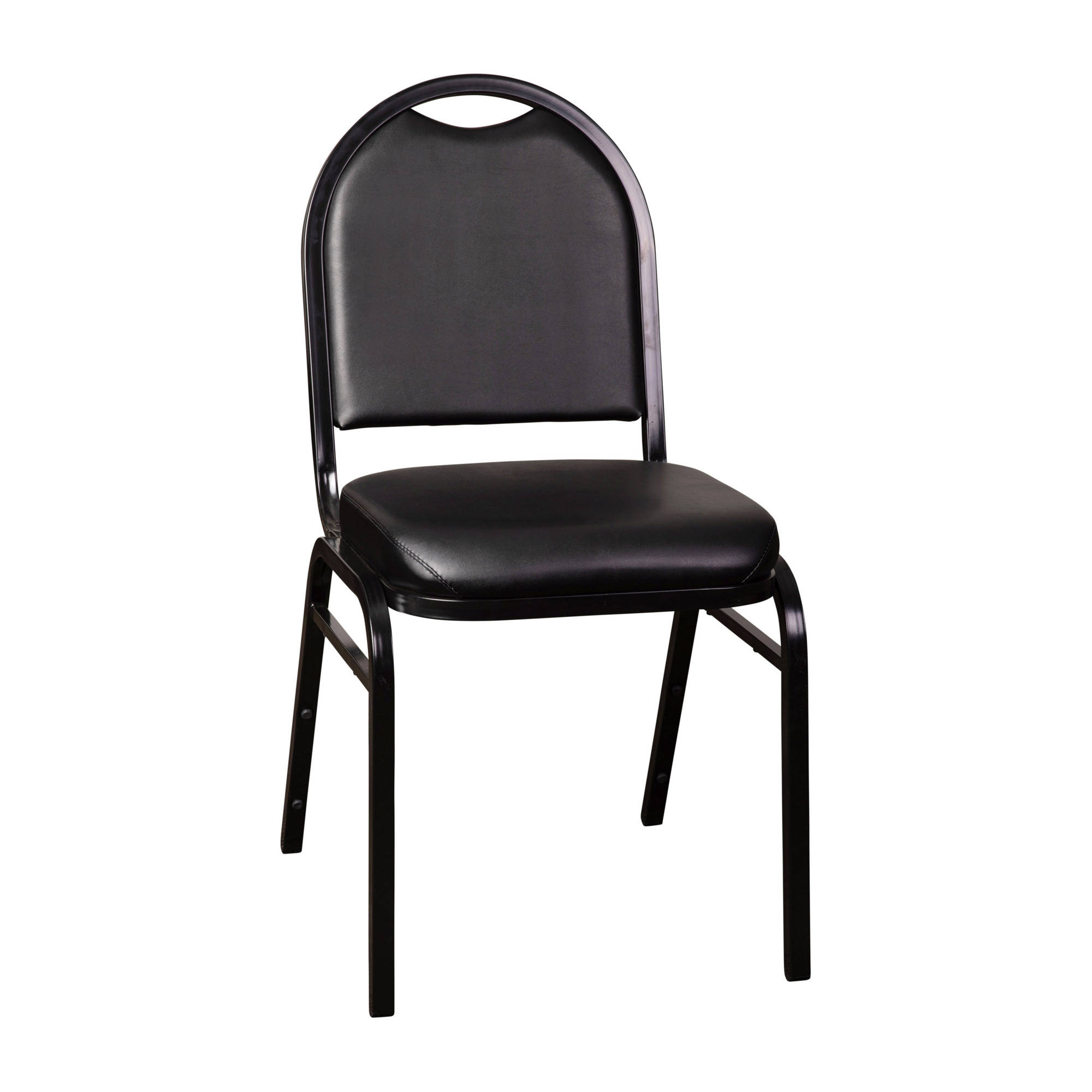 Flash Furniture, Black Vinyl Stack Chair with Black Metal Frame, Primary Color Black, Included (qty.) 1, Model NGZG10006BKBK